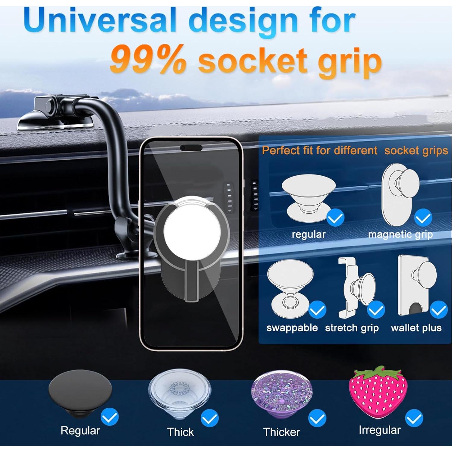 Soporte de Teléfono de Coche JIAYUE con Ventosa Fuerte 33cm