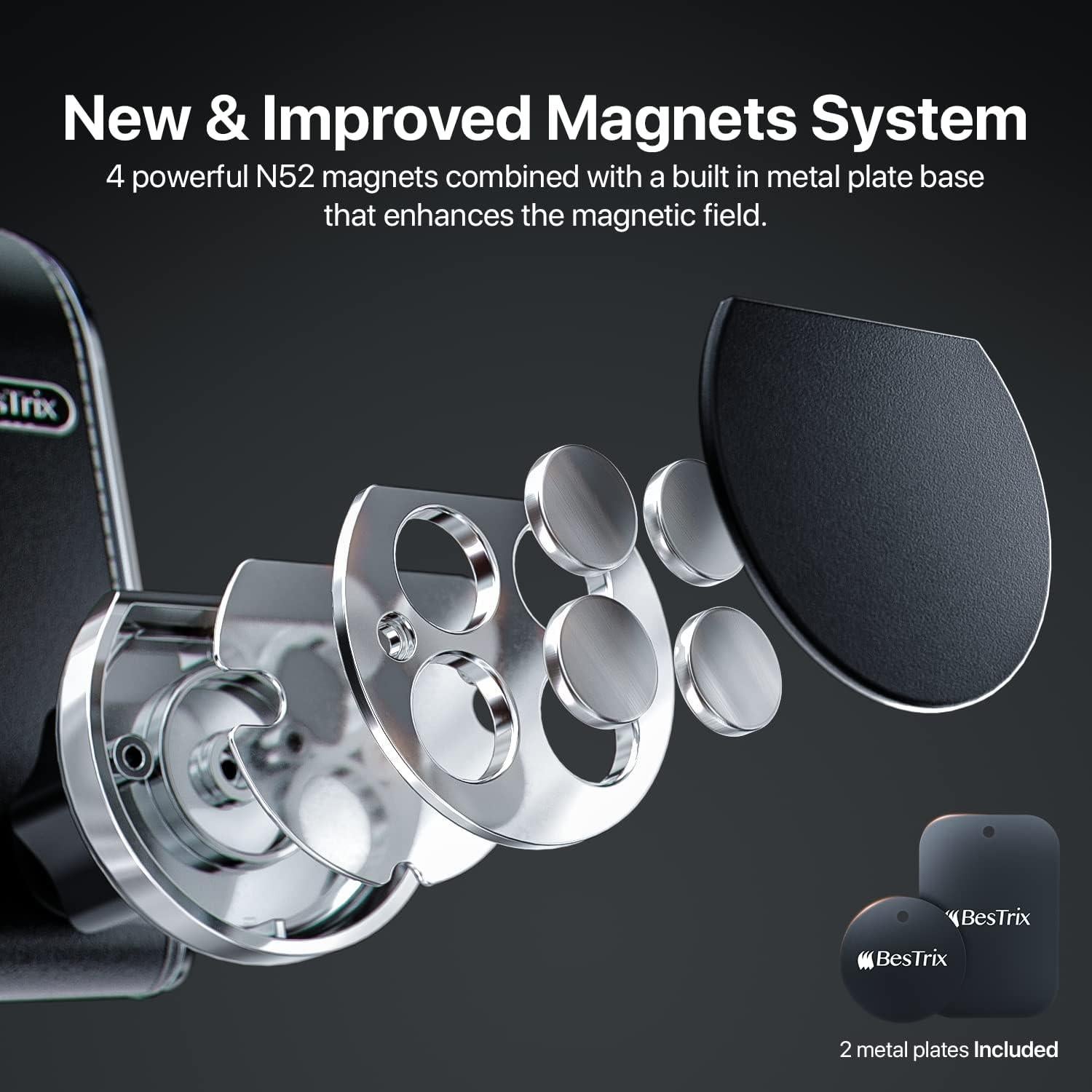 Soporte Magnético para Teléfono Bestrix para Auto - Negro