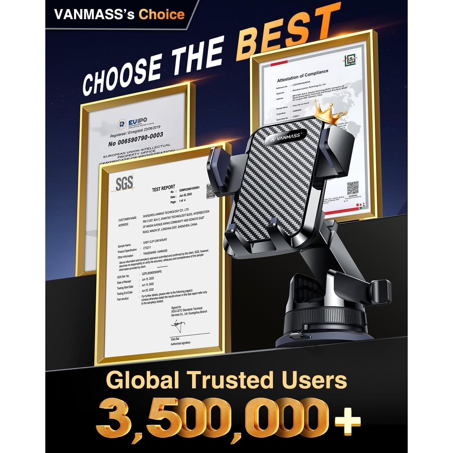 Soporte para Teléfono de Coche VANMASS CTVK13 Negro Ajustable