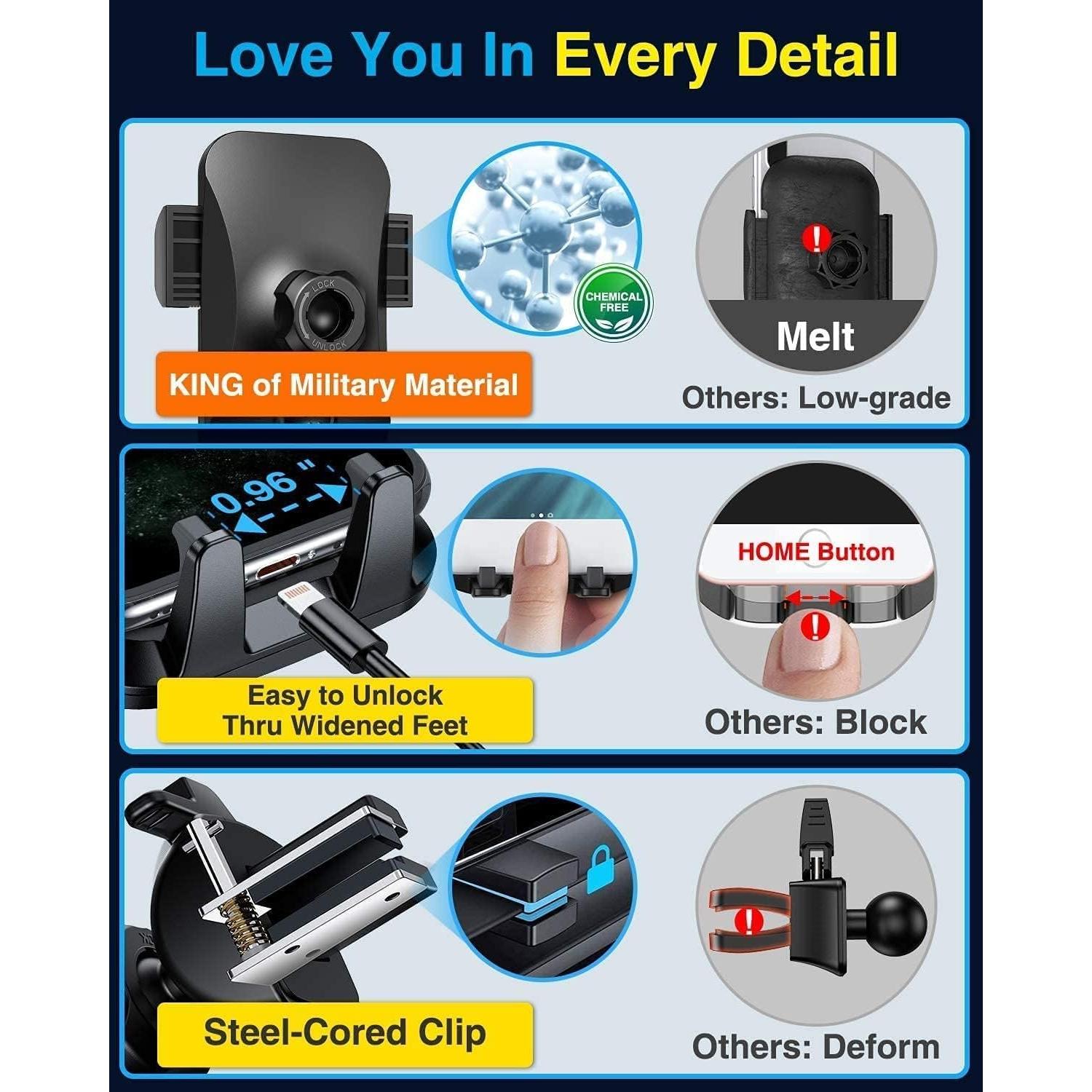 Soporte para Teléfono de Coche VANMASS CTVK13 Negro Ajustable