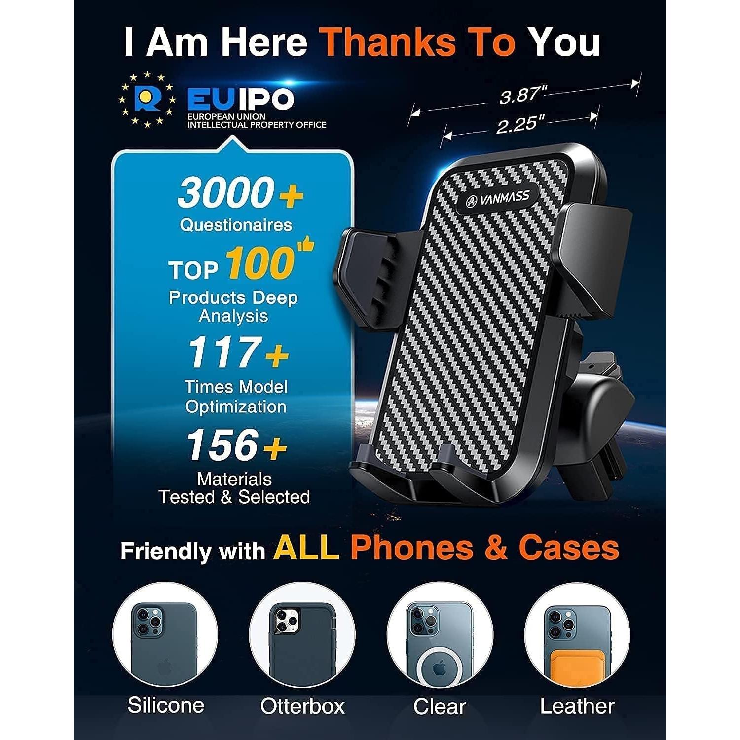 Soporte para Teléfono de Coche VANMASS CTVK13 Negro Ajustable