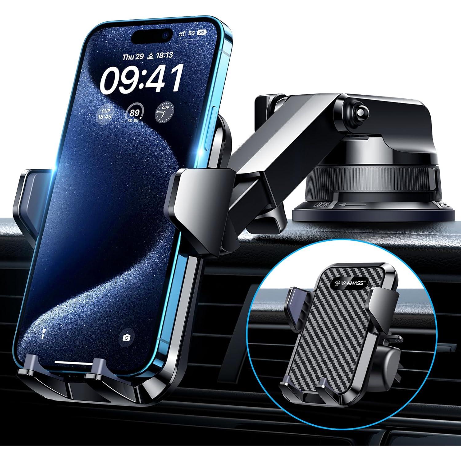 Soporte para Teléfono de Coche VANMASS CTVK13 Negro Ajustable