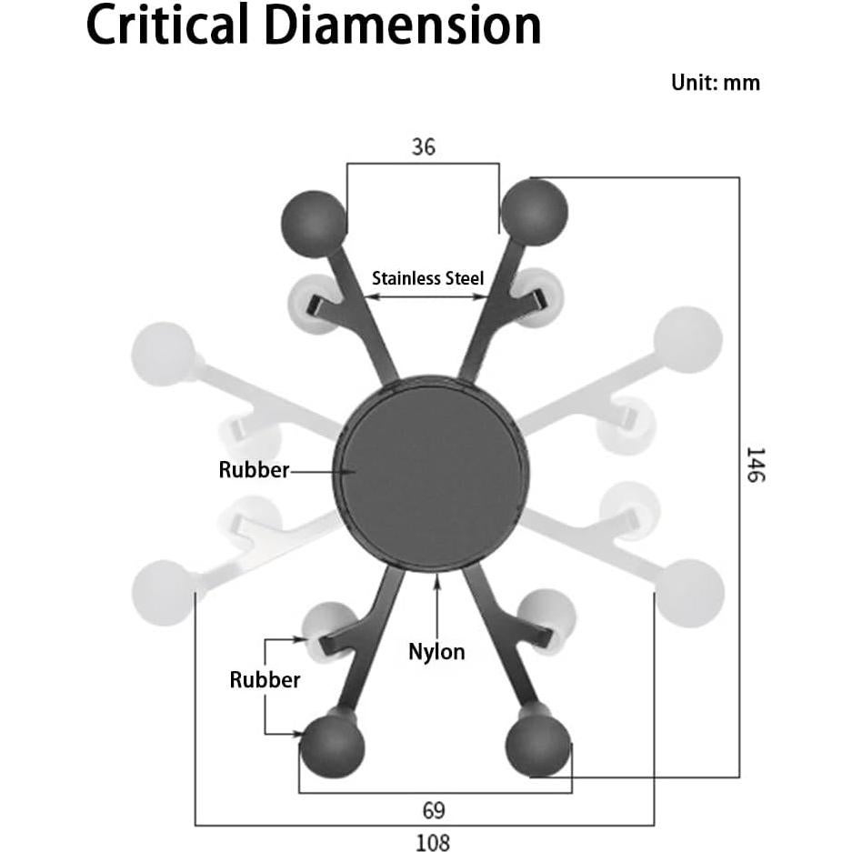 Soporte para Teléfono Strg con Base Redonda y Brazo Doble Socket