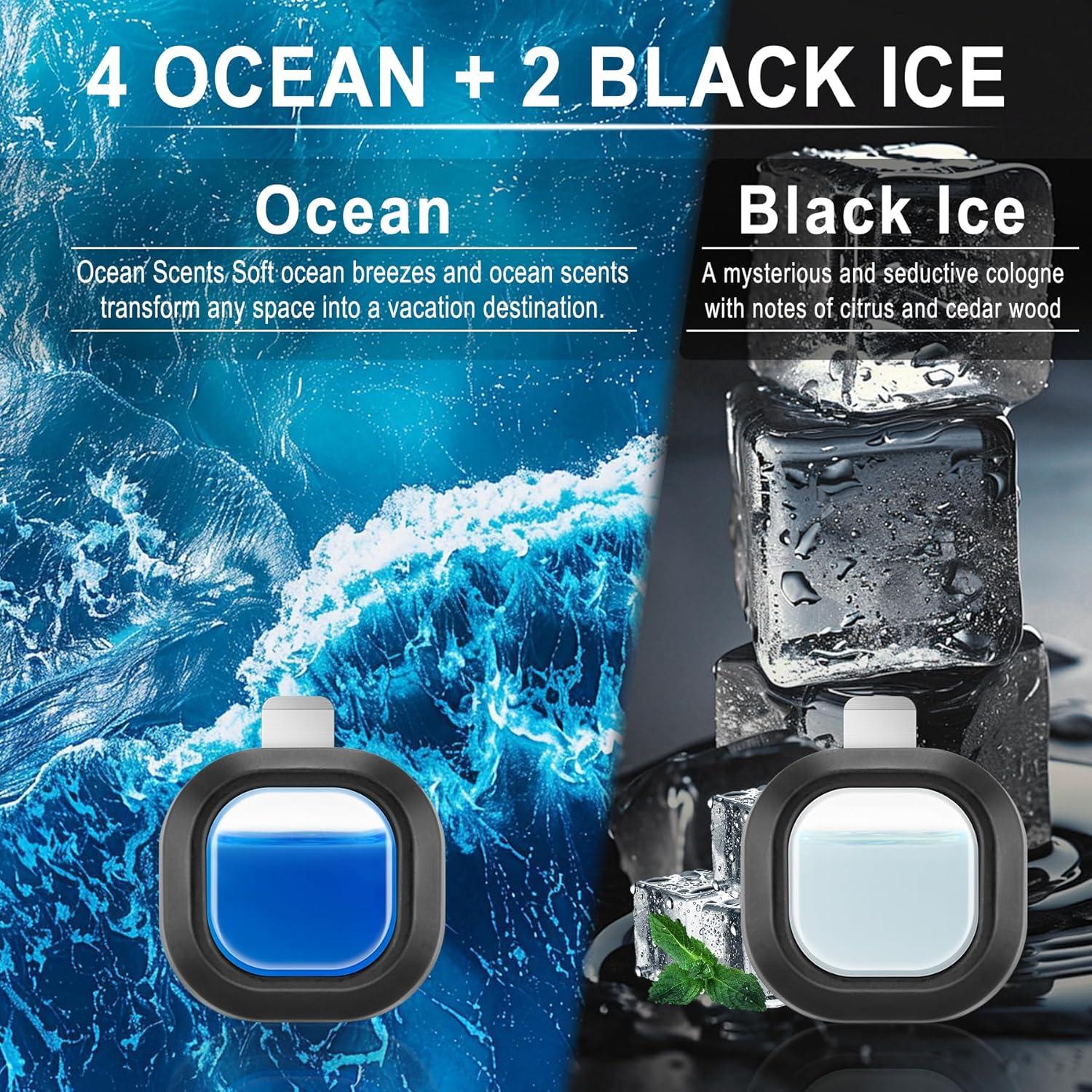 Aromatizante para Automóvil JUSTTOP 6PK - 4 Océano y 2 Hielo Cristal