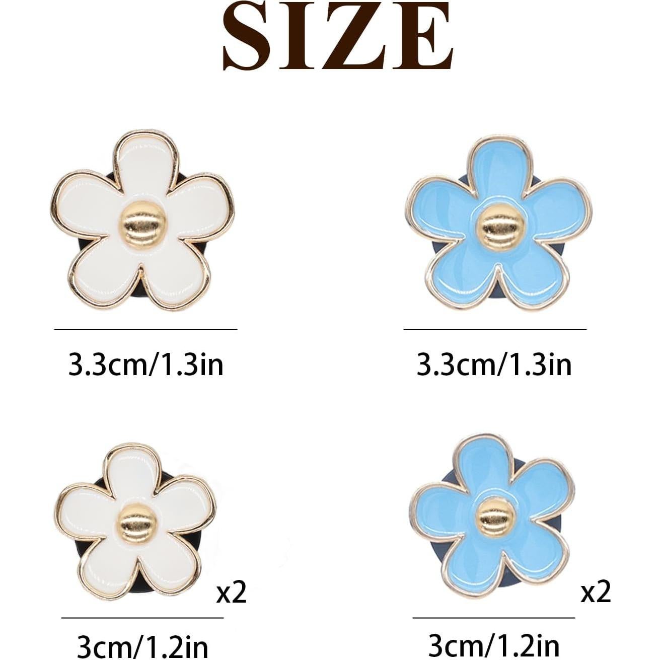 6 Clips Ambientador de Auto Flores ORIESSE Azul y Blanco