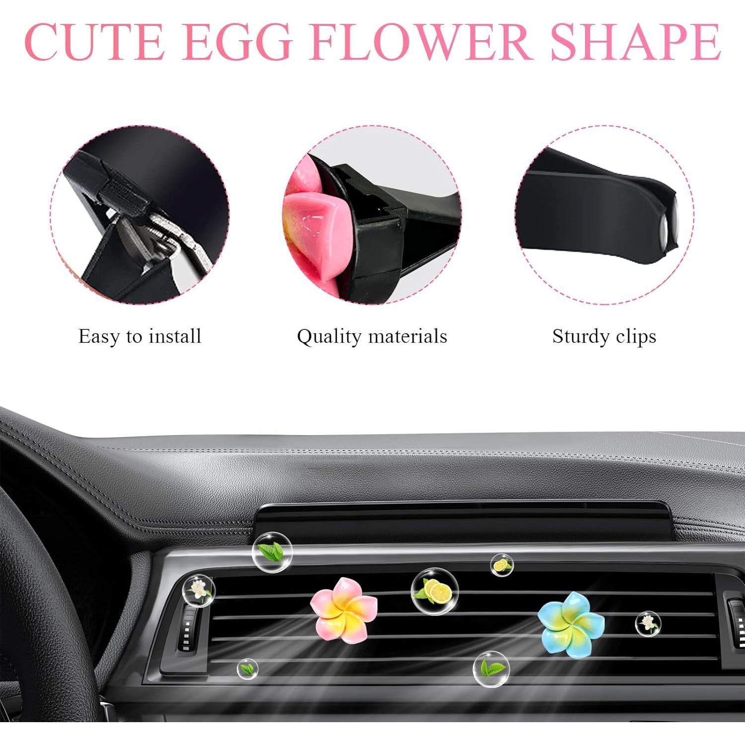 4 Clips Aromatizantes de Ventilación Wevdn con Flores Coloridas