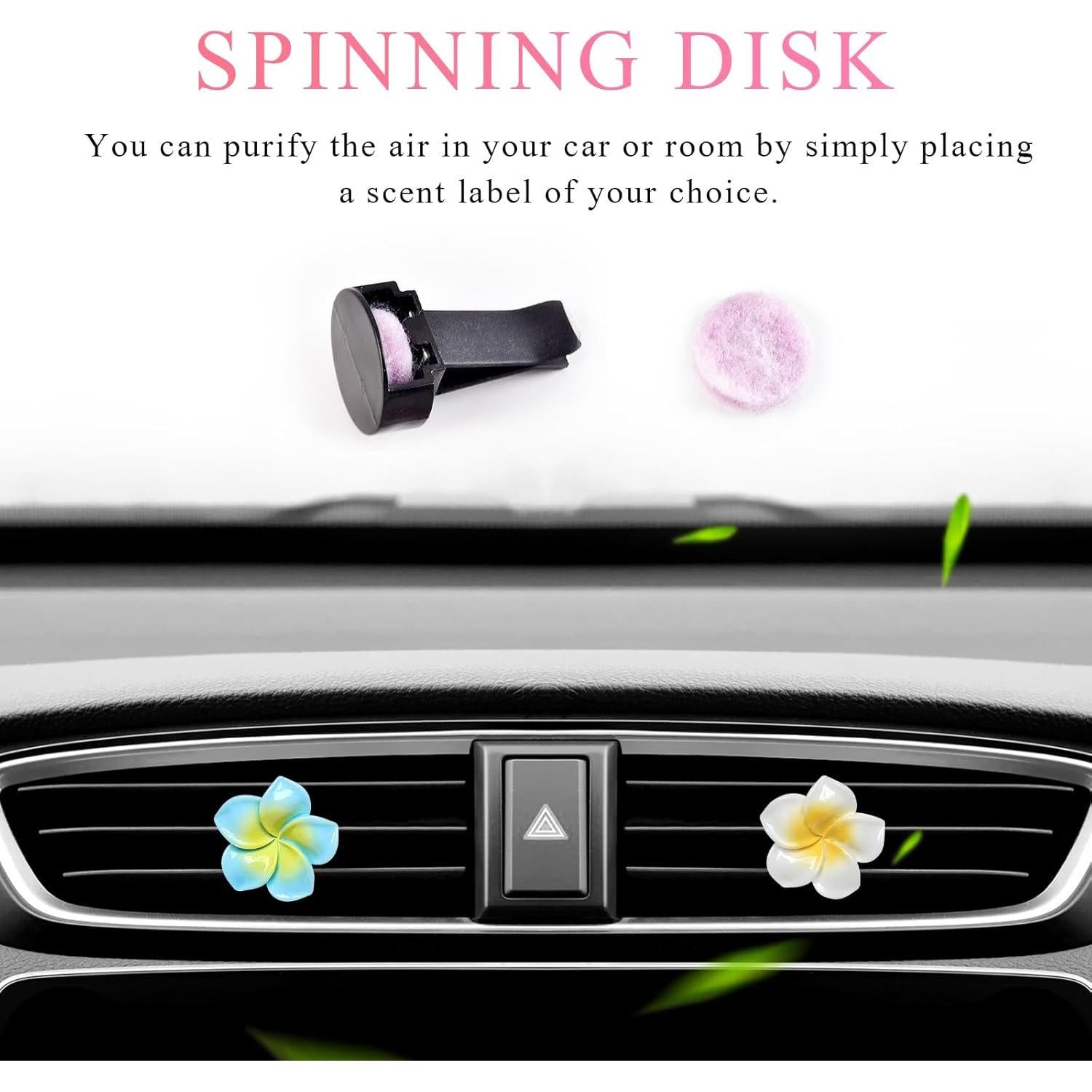 4 Clips Aromatizantes de Ventilación Wevdn con Flores Coloridas