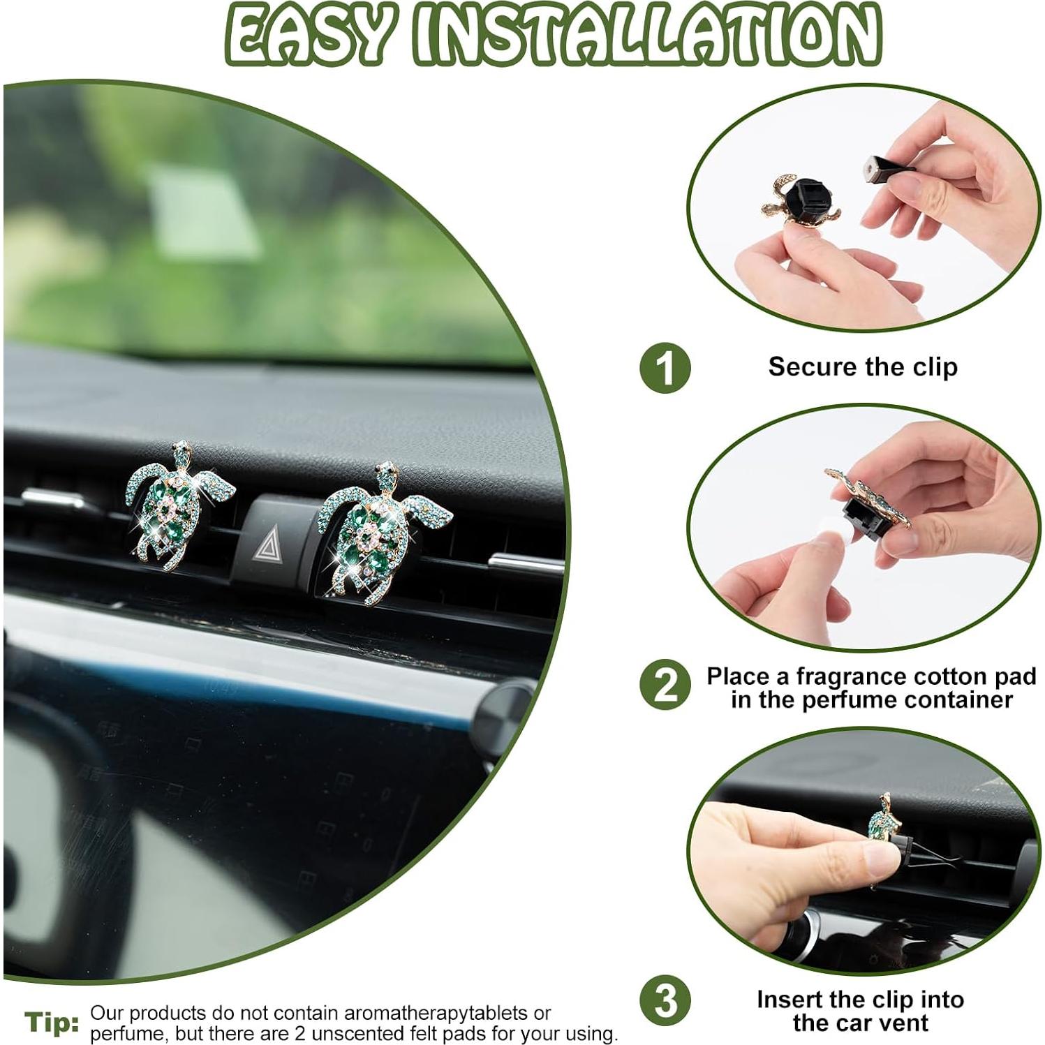 Adorno de Auto Rislobx Tortuga con Fragancia y Cristales