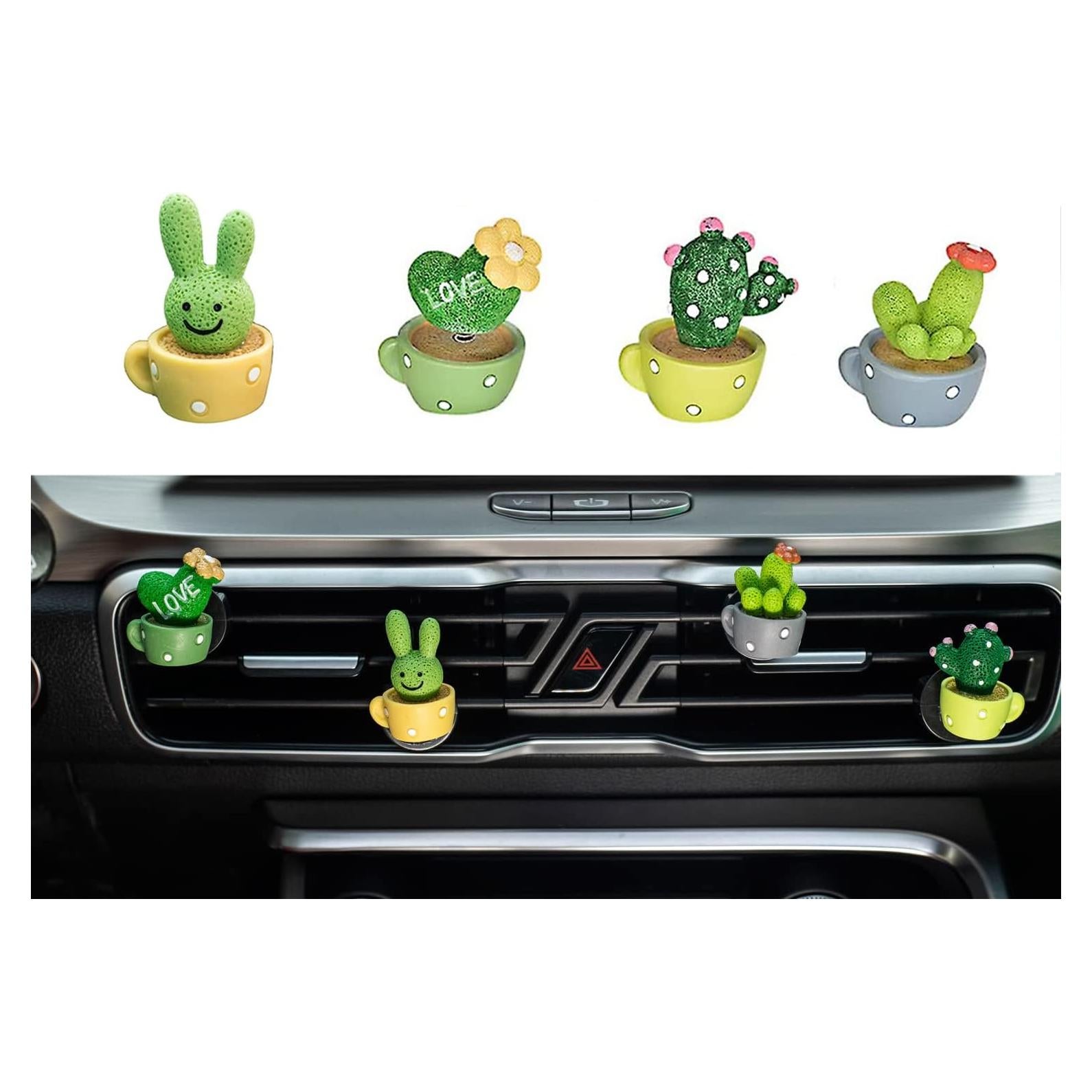 Paquete de 4 Ambientadores Decorativos Cactus LOVE para Auto