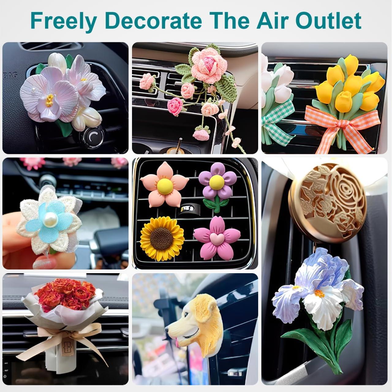 100 Clips de Ventilación para Automóvil Veemoon Metal Negro