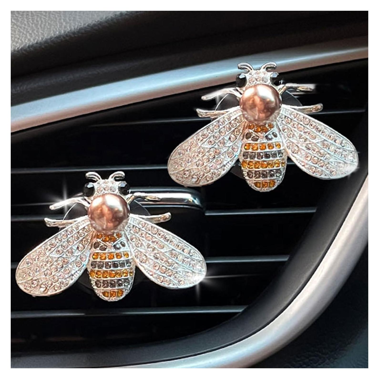 2 Clips de Ventilación de Aire para Coche CLUOCKY Abeja Brillante
