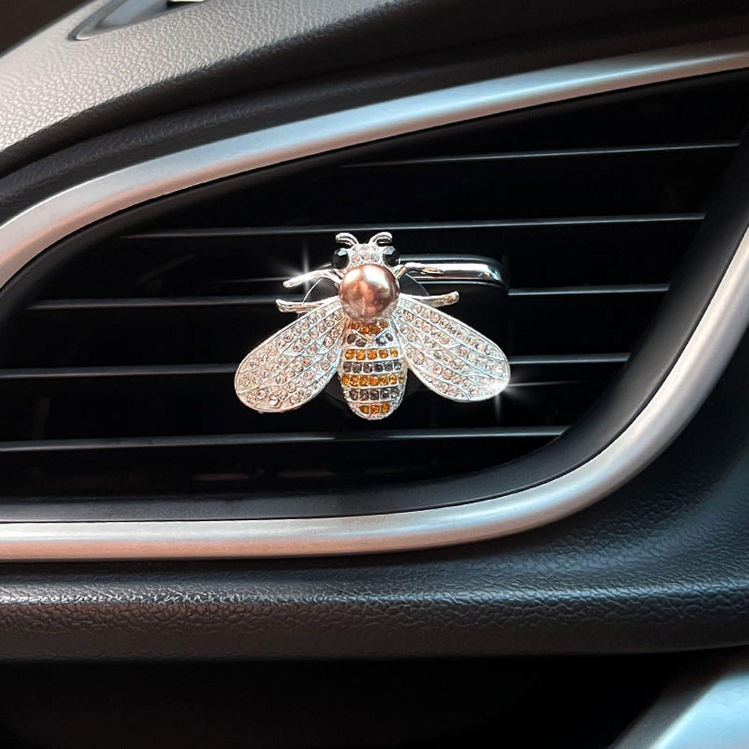 2 Clips de Ventilación de Aire para Coche CLUOCKY Abeja Brillante