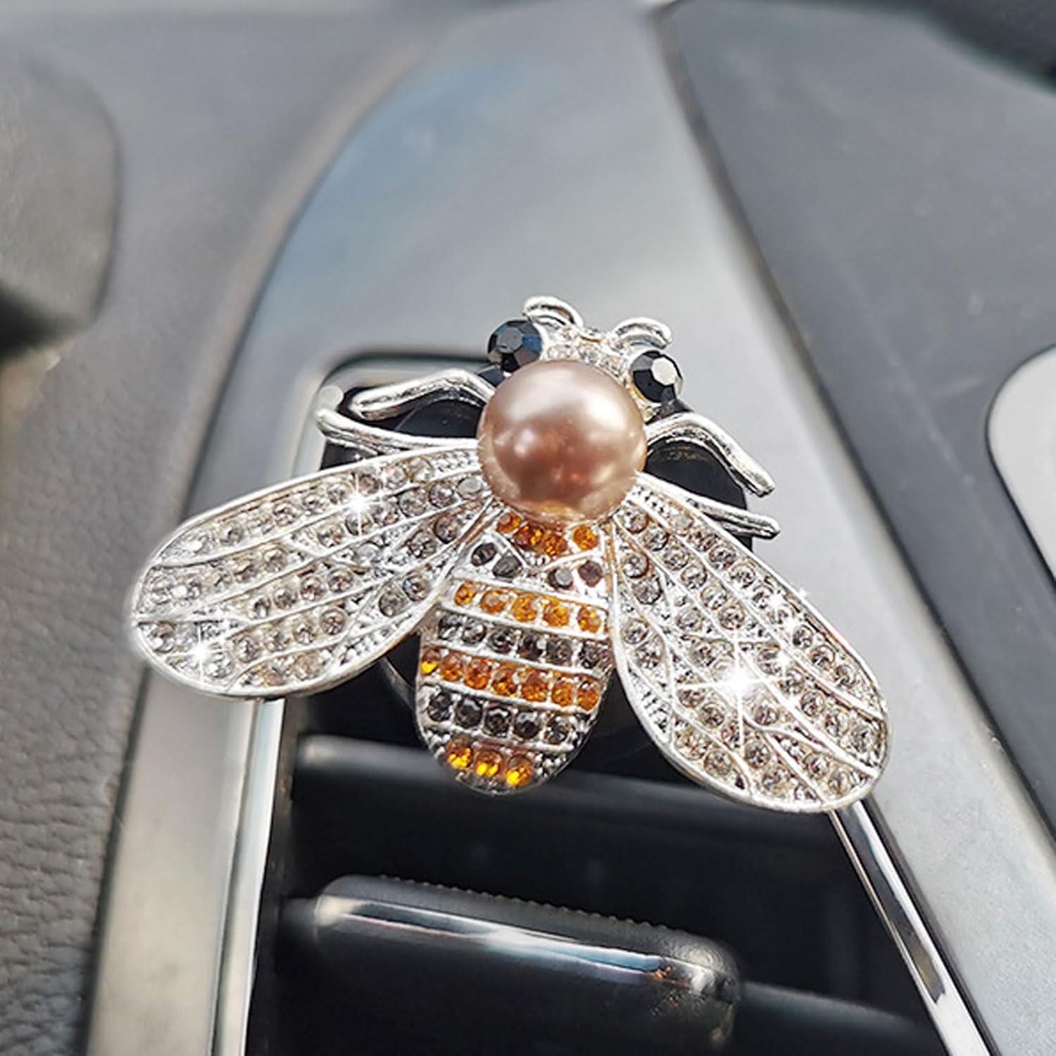 2 Clips de Ventilación de Aire para Coche CLUOCKY Abeja Brillante