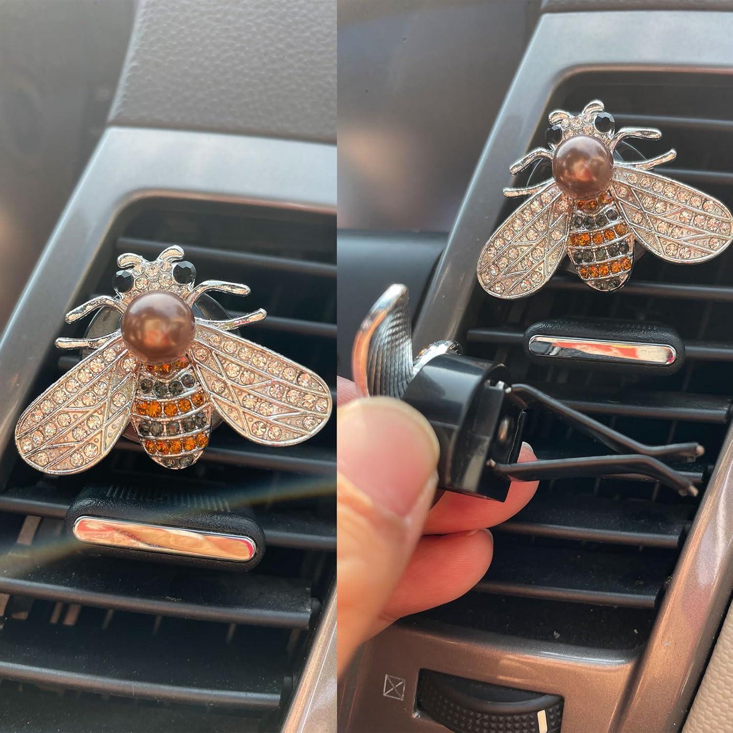 2 Clips de Ventilación de Aire para Coche CLUOCKY Abeja Brillante