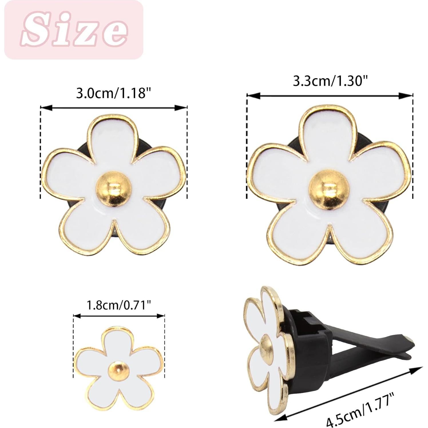 Clips de Ventilación para Auto Acantha 8pcs Flores Margarita