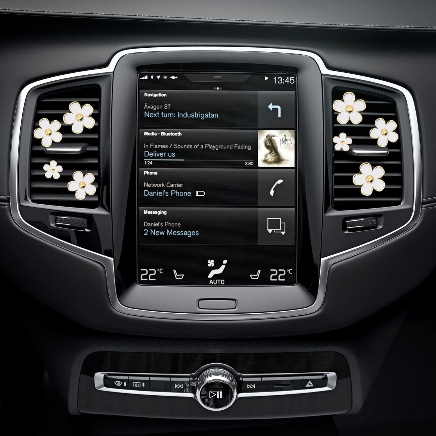 Clips de Ventilación para Auto Acantha 8pcs Flores Margarita