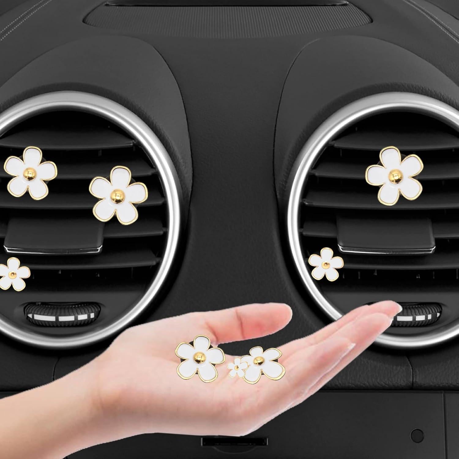 Clips de Ventilación para Auto Acantha 8pcs Flores Margarita