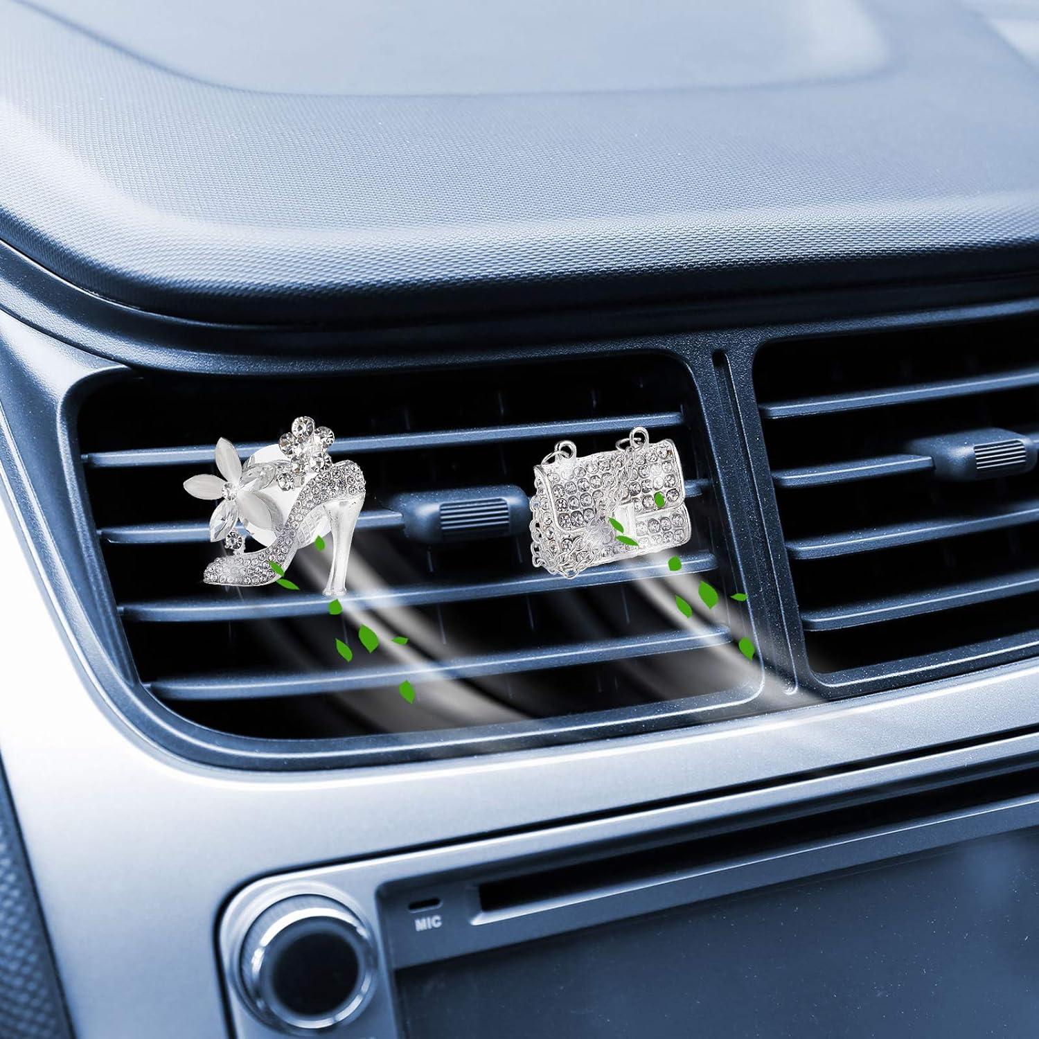 4 Piezas Clip de Ventilación de Aire Rhinestone Frienda