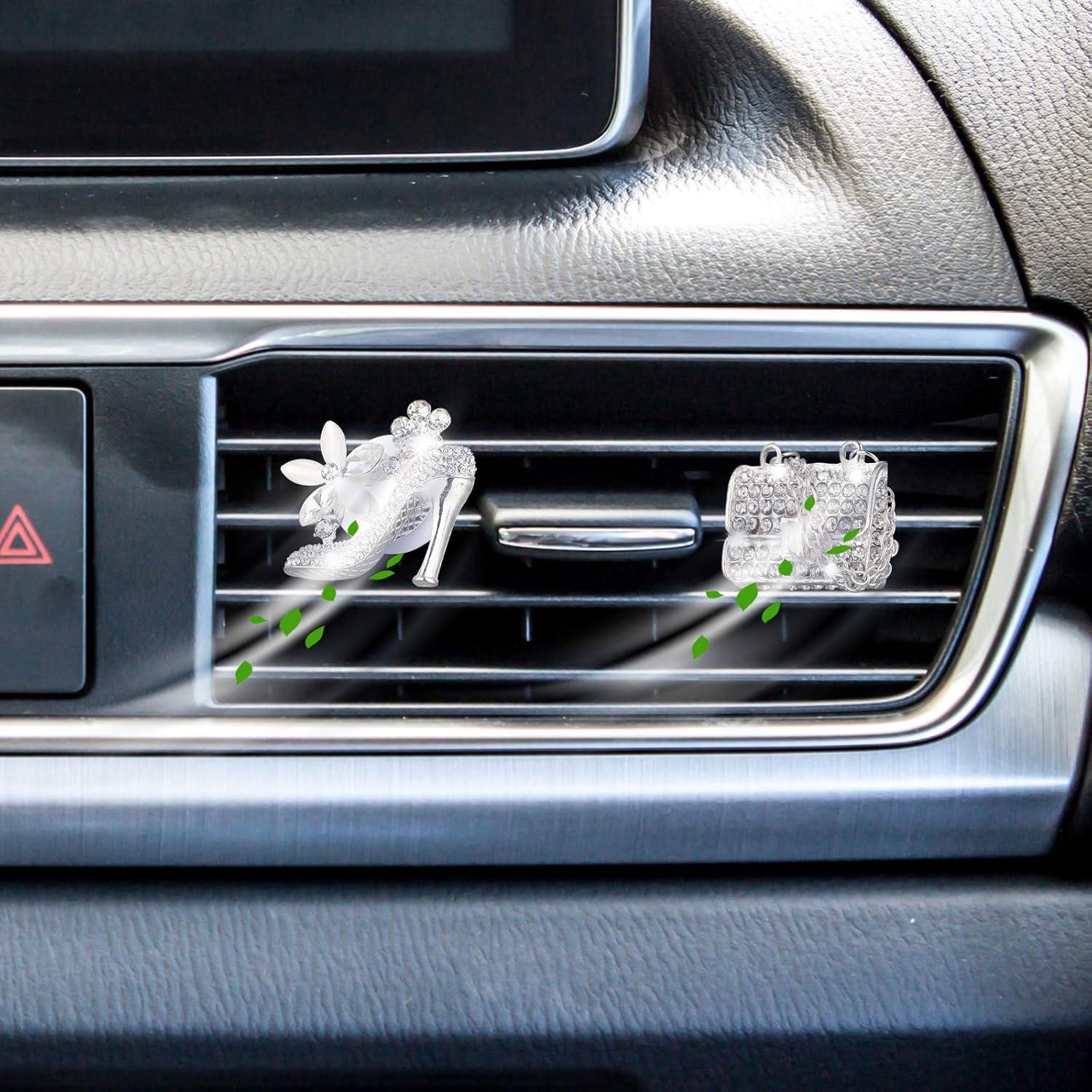 4 Piezas Clip de Ventilación de Aire Rhinestone Frienda