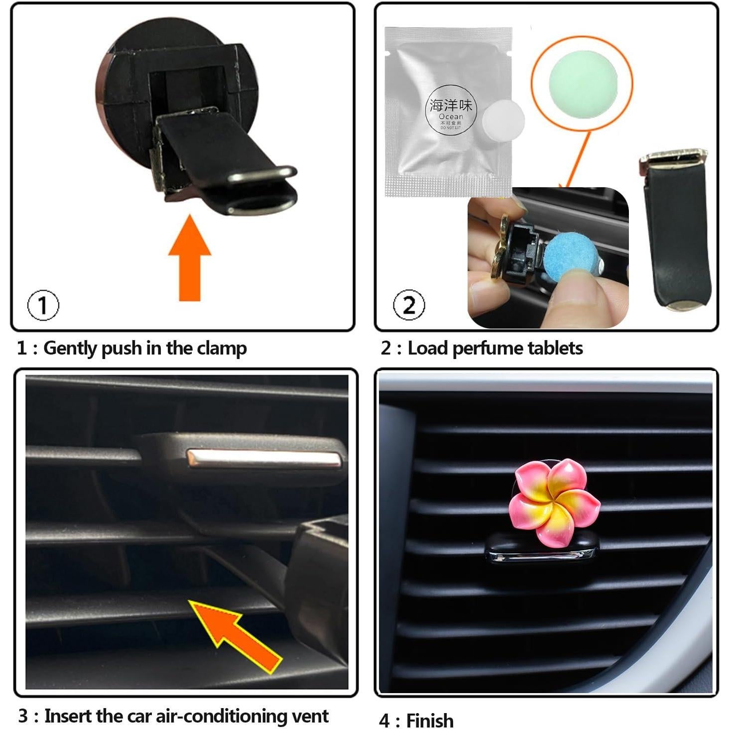 6 Clips Ambientador de Aire para Auto UPCSKDA Flor de Huevo