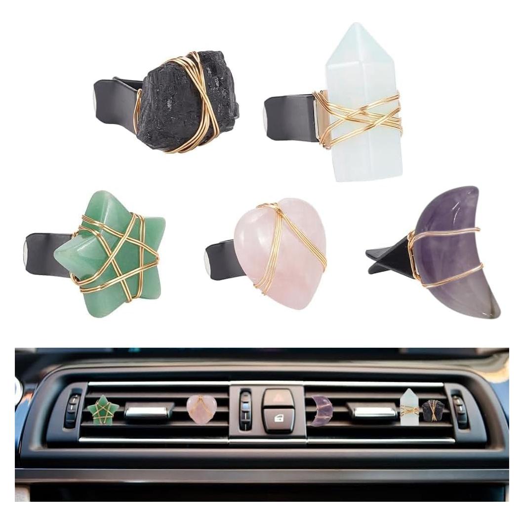 OLYCRAFT Clips de Ventilación para Auto - 5 Estilos de Piedra Natural