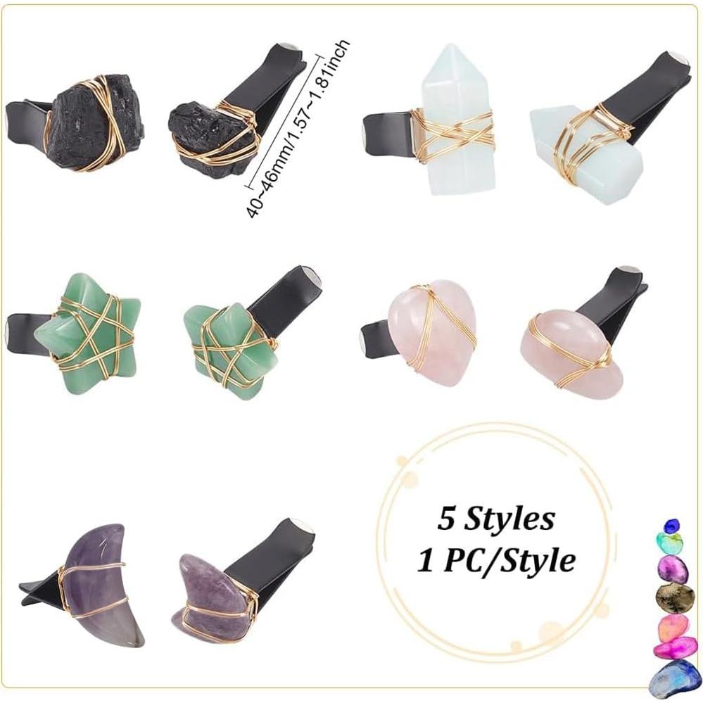 OLYCRAFT Clips de Ventilación para Auto - 5 Estilos de Piedra Natural