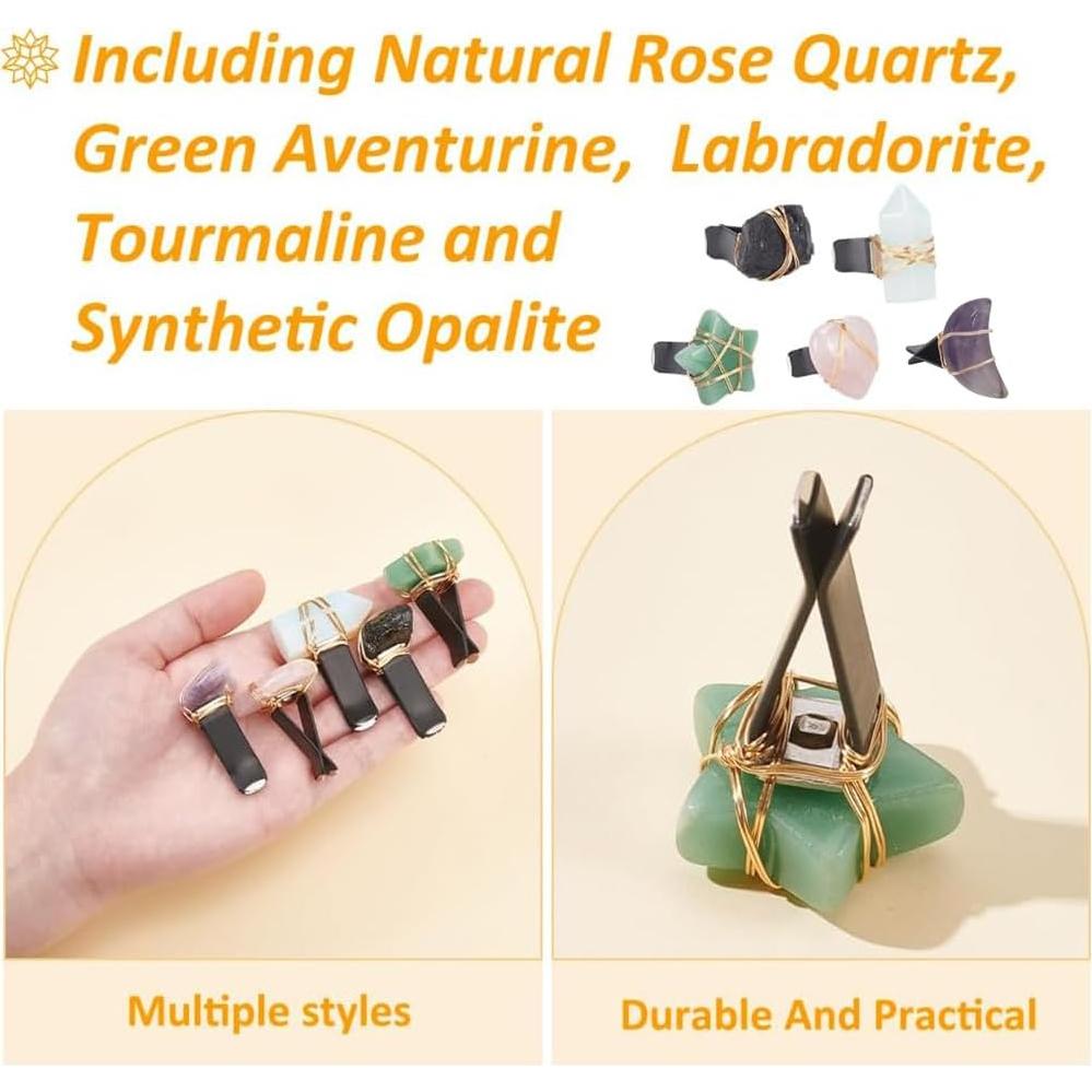 OLYCRAFT Clips de Ventilación para Auto - 5 Estilos de Piedra Natural