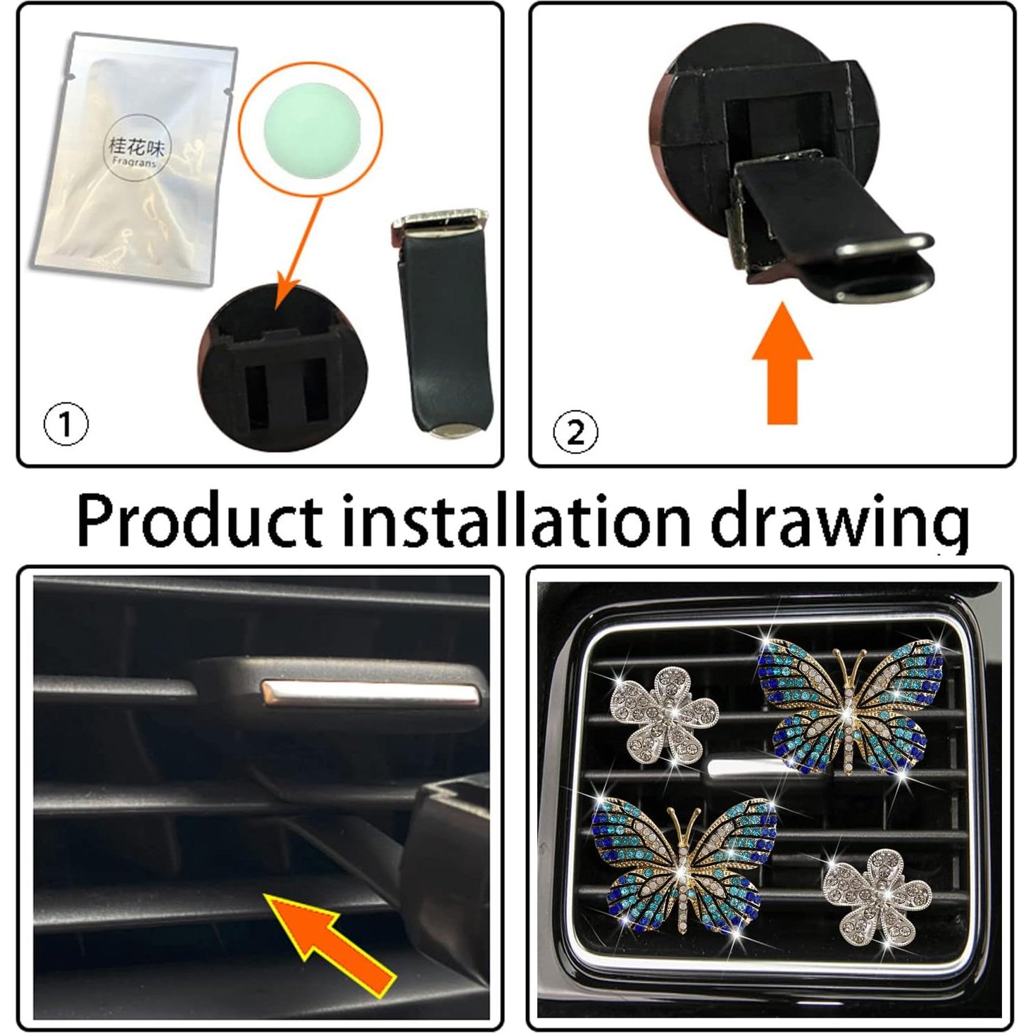 Clip de Ventilación Difusor de Auto Xinjincang con Cristales