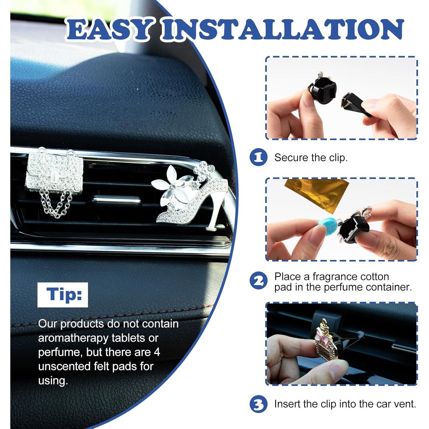 4 Clips de Ventilación Rislobx para Automóvil con Fragancia - Plata