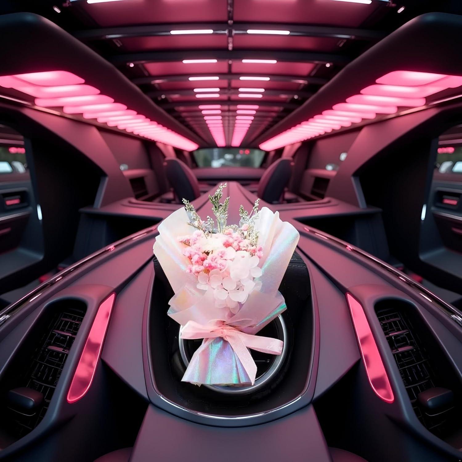 Ramo de Flores Secas Mini Rosa Calsgkspray para Coche