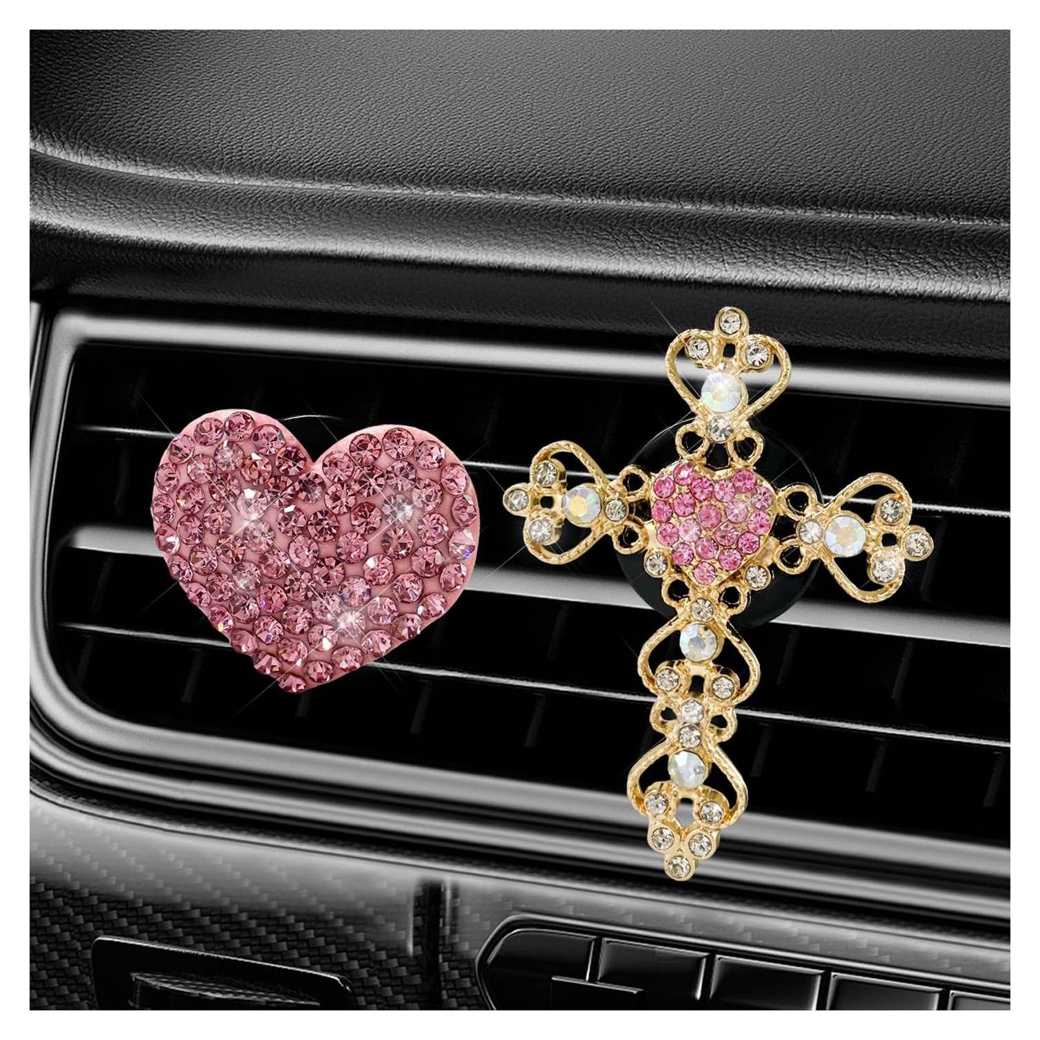 Clip de Ventilación Brillante SHMZK 2 Pcs Aromatizante Rosa