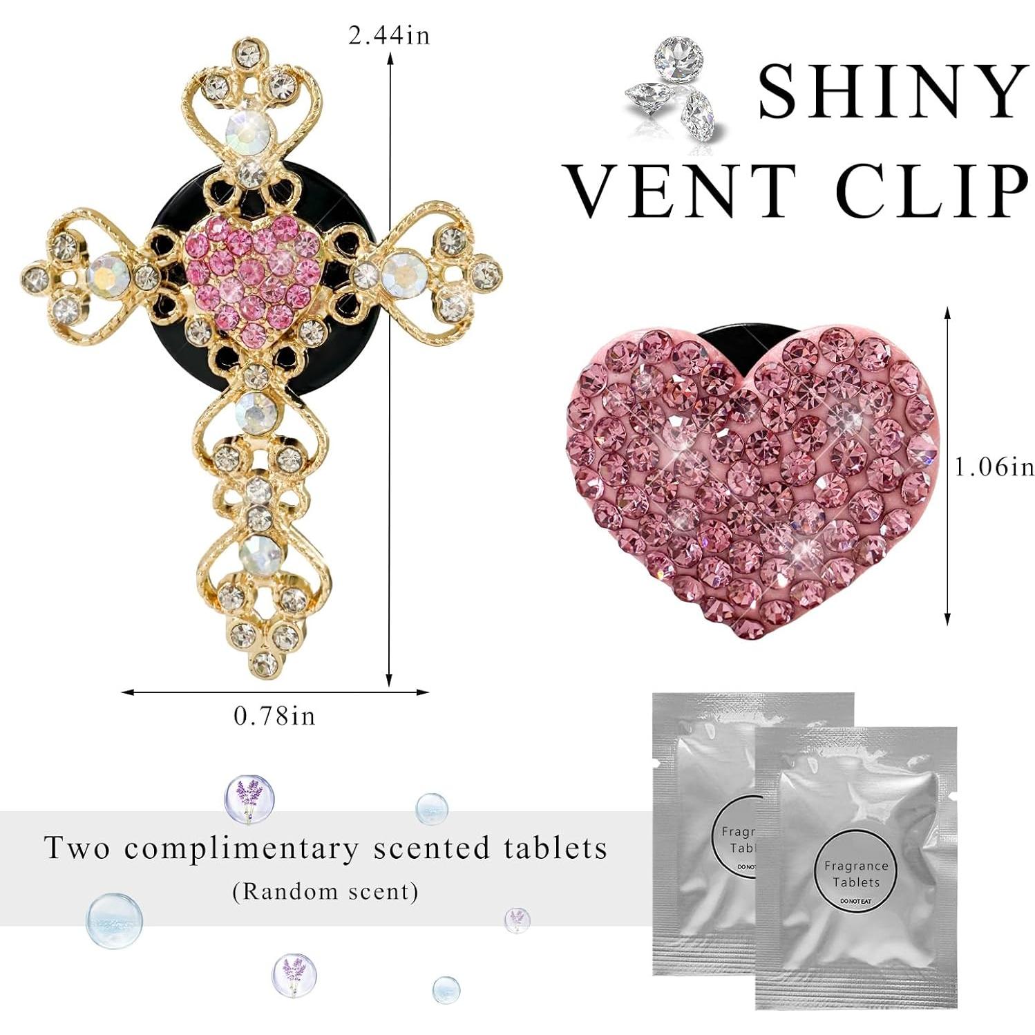 Clip de Ventilación Brillante SHMZK 2 Pcs Aromatizante Rosa