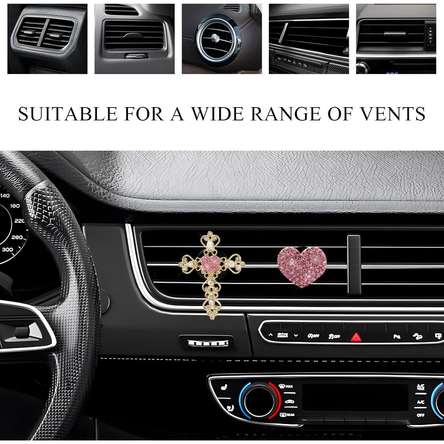 Clip de Ventilación Brillante SHMZK 2 Pcs Aromatizante Rosa