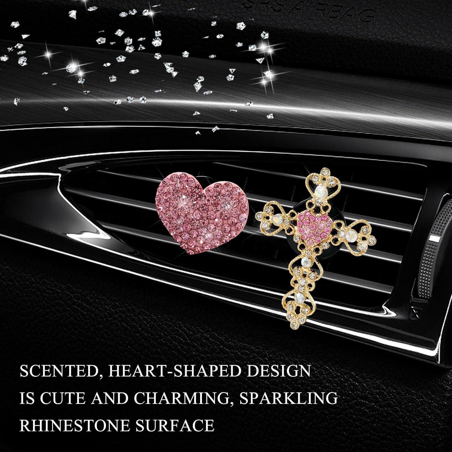 Clip de Ventilación Brillante SHMZK 2 Pcs Aromatizante Rosa