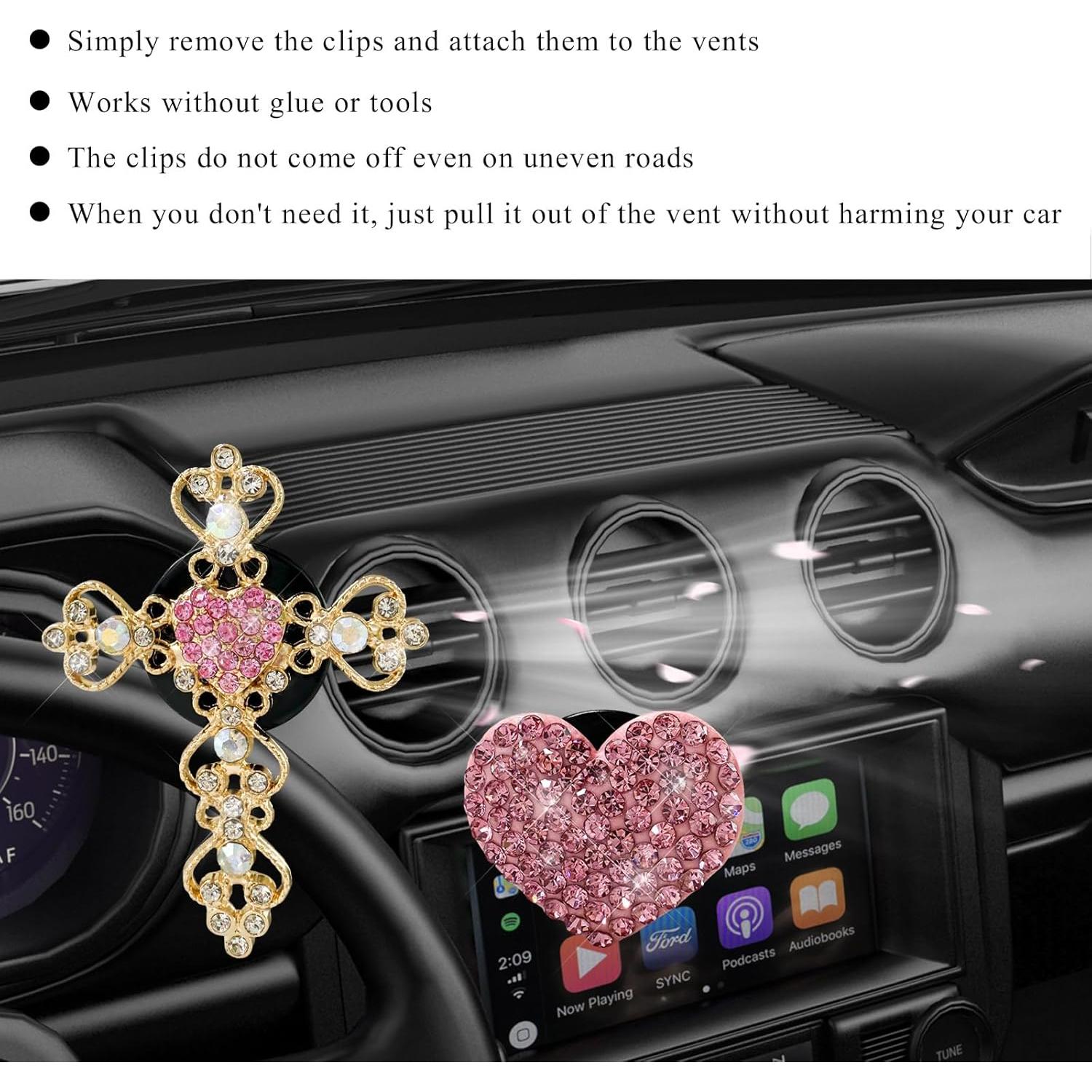 Clip de Ventilación Brillante SHMZK 2 Pcs Aromatizante Rosa