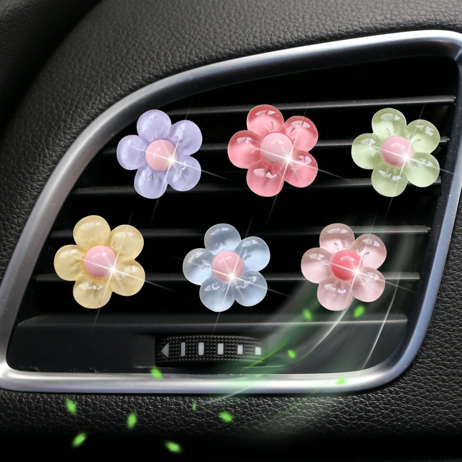 6 Accesorios de Coche Flor Pentapétala PurYupearl Multicolor