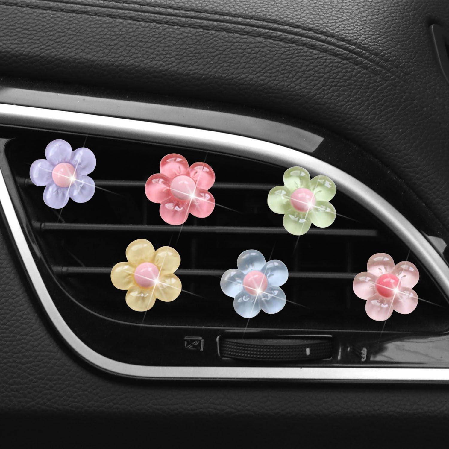 6 Accesorios de Coche Flor Pentapétala PurYupearl Multicolor