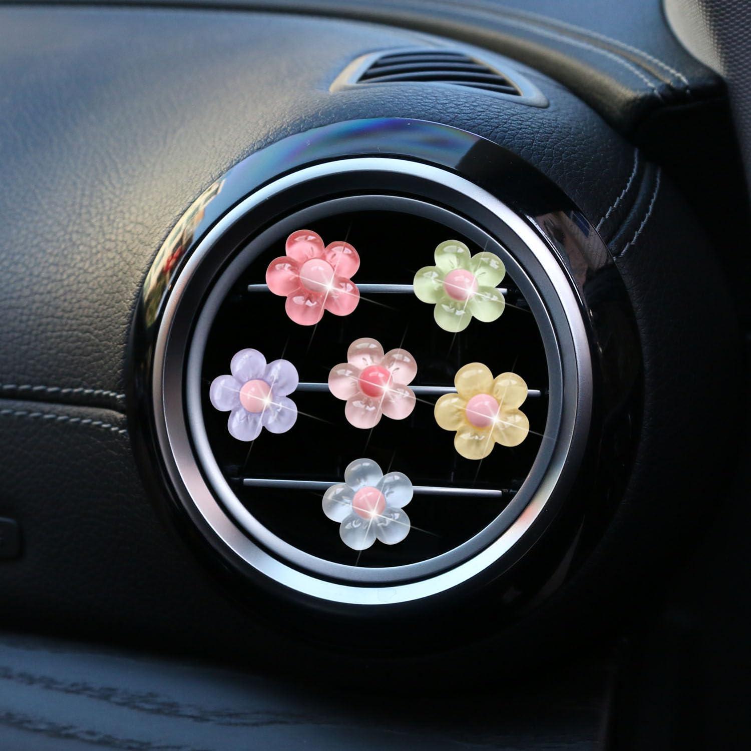 6 Accesorios de Coche Flor Pentapétala PurYupearl Multicolor