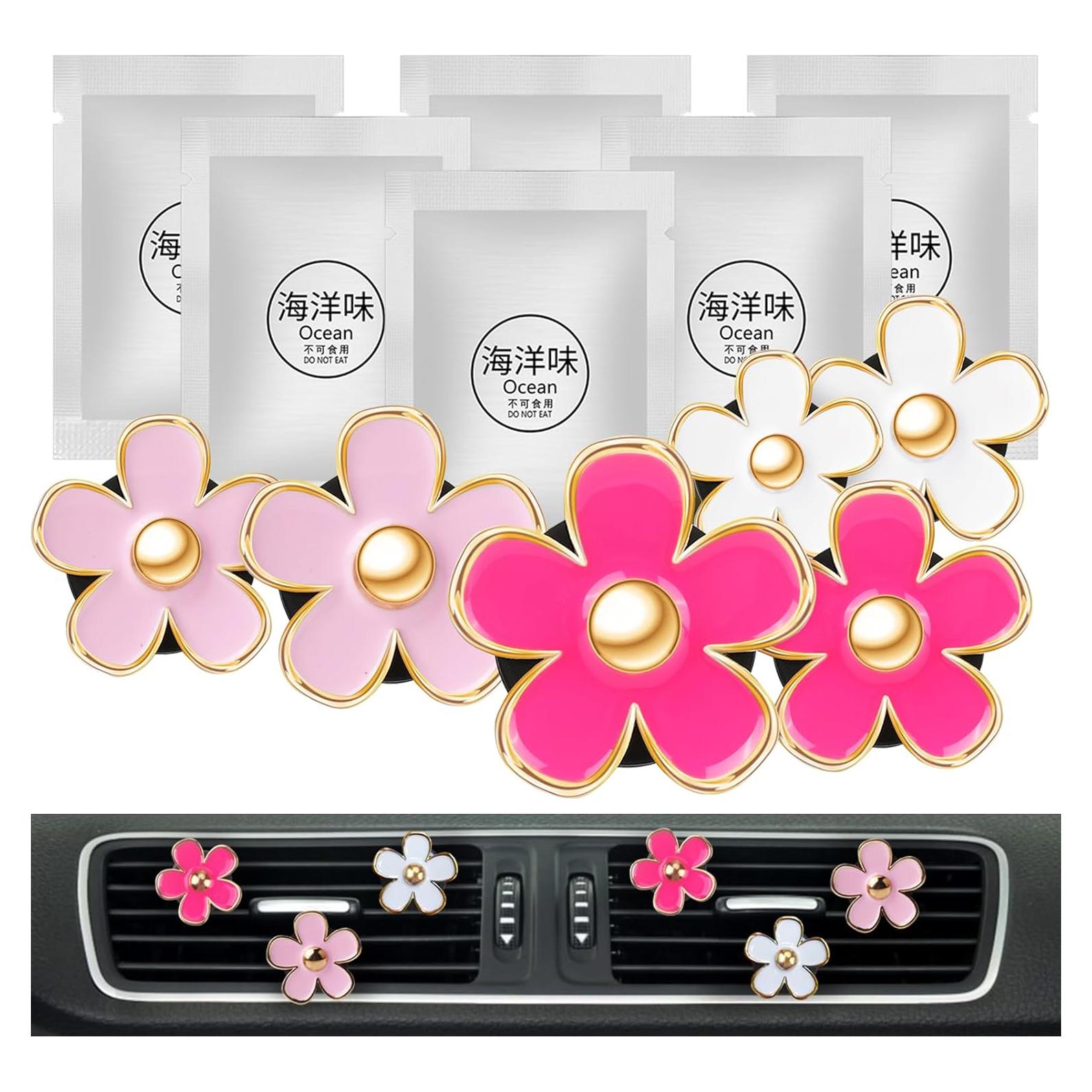 Accesorios de Coche HiComFly 6 Piezas Ambientadores Rosa