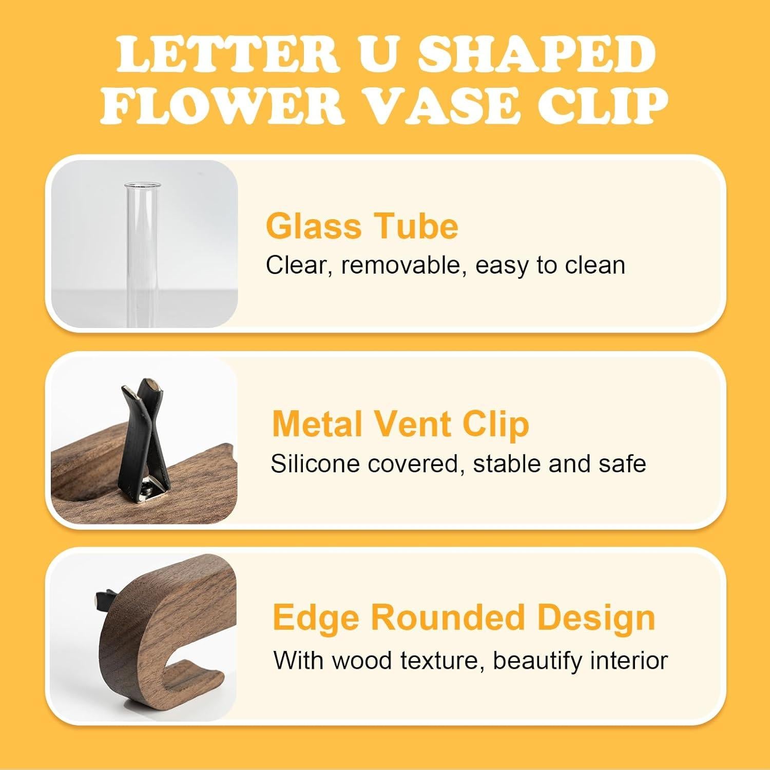 Clip de Ventilación para Jarrón de Auto Rislobx Tipo U