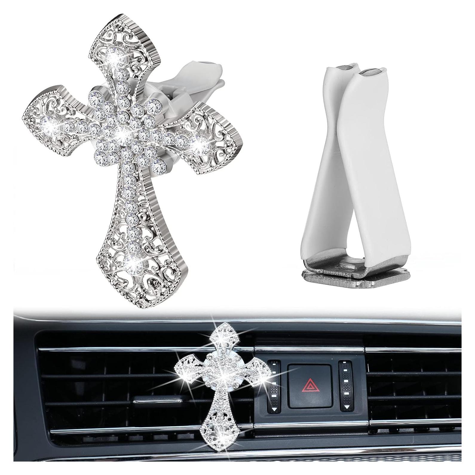 Clip de Ventilación de Aire para Auto Frienda Cruz Rhinestone