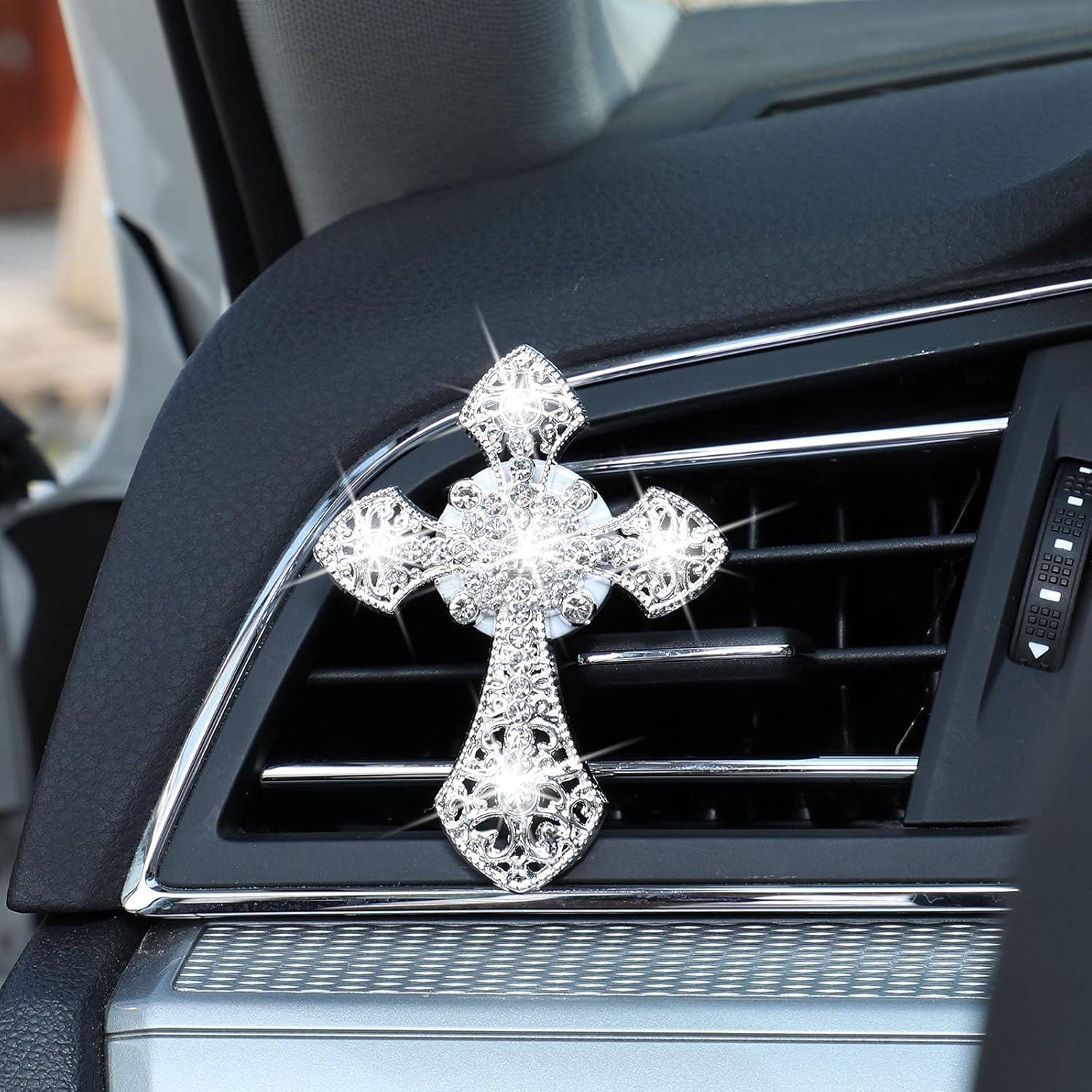 Clip de Ventilación de Aire para Auto Frienda Cruz Rhinestone
