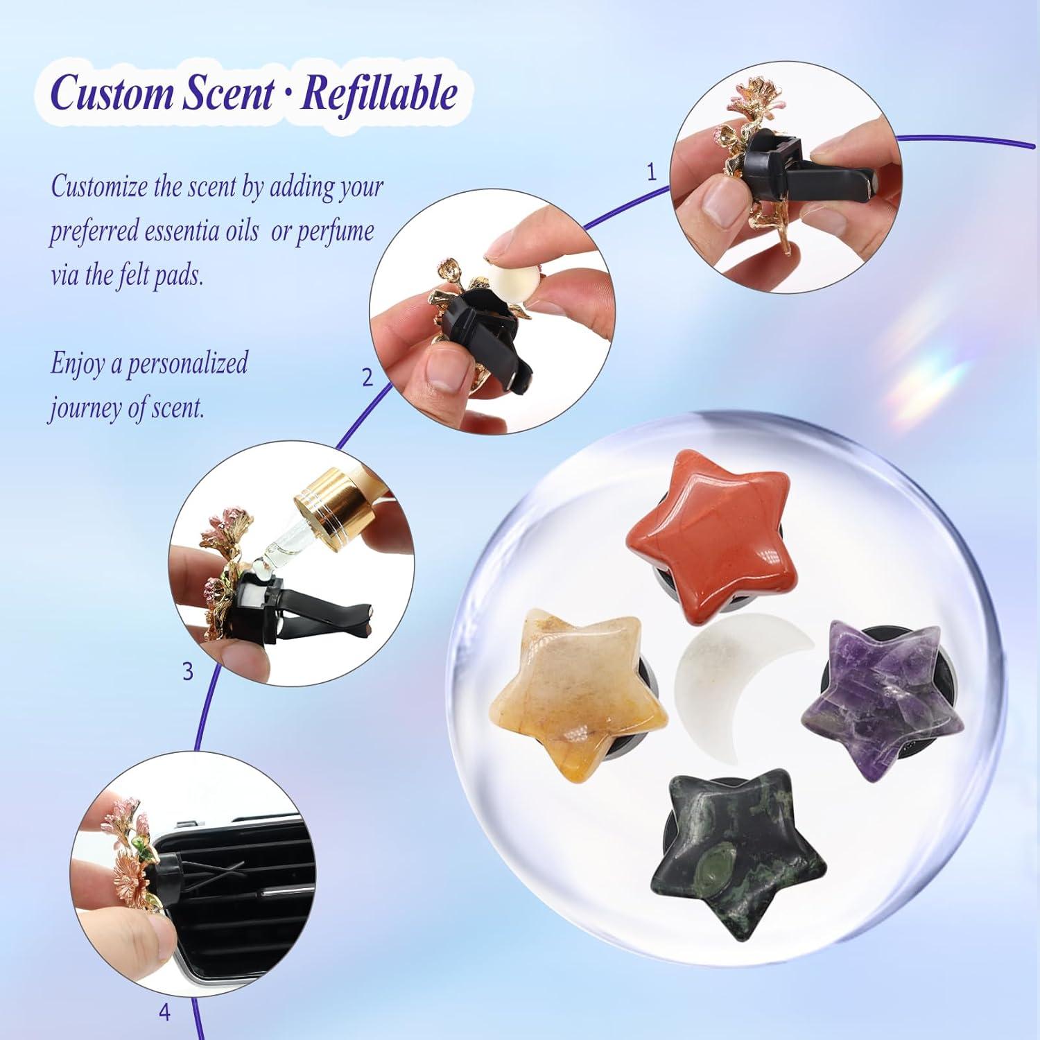 Clip de Aire de Auto ORIESSE de Piedra Natural - 5 Piezas