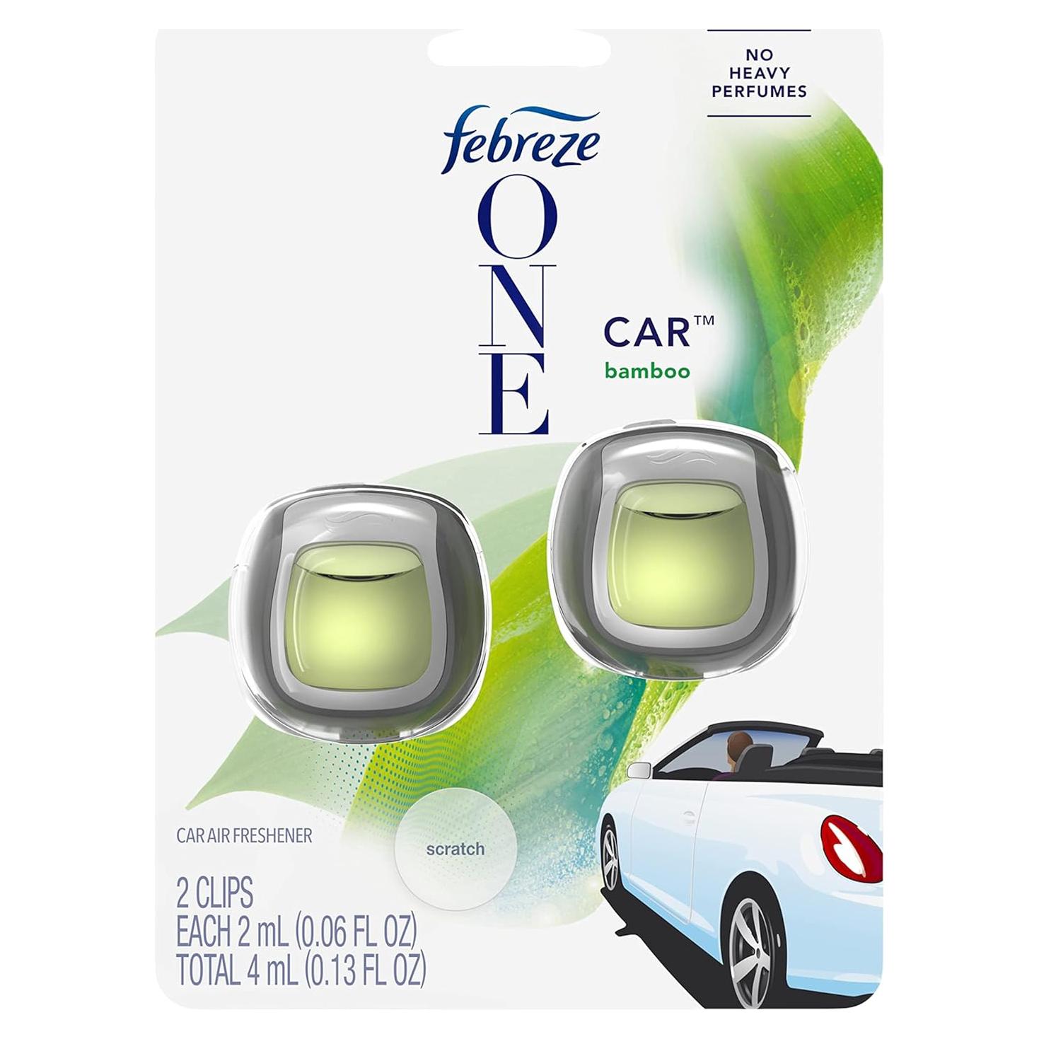 Febreze Ambientador Auto Clip Ventilación 80 Días Bambú