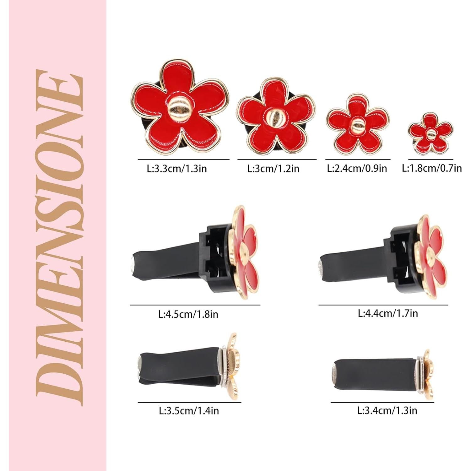 Clips de Ventilación de Flores ORIESSE Rojo Ambientador Auto