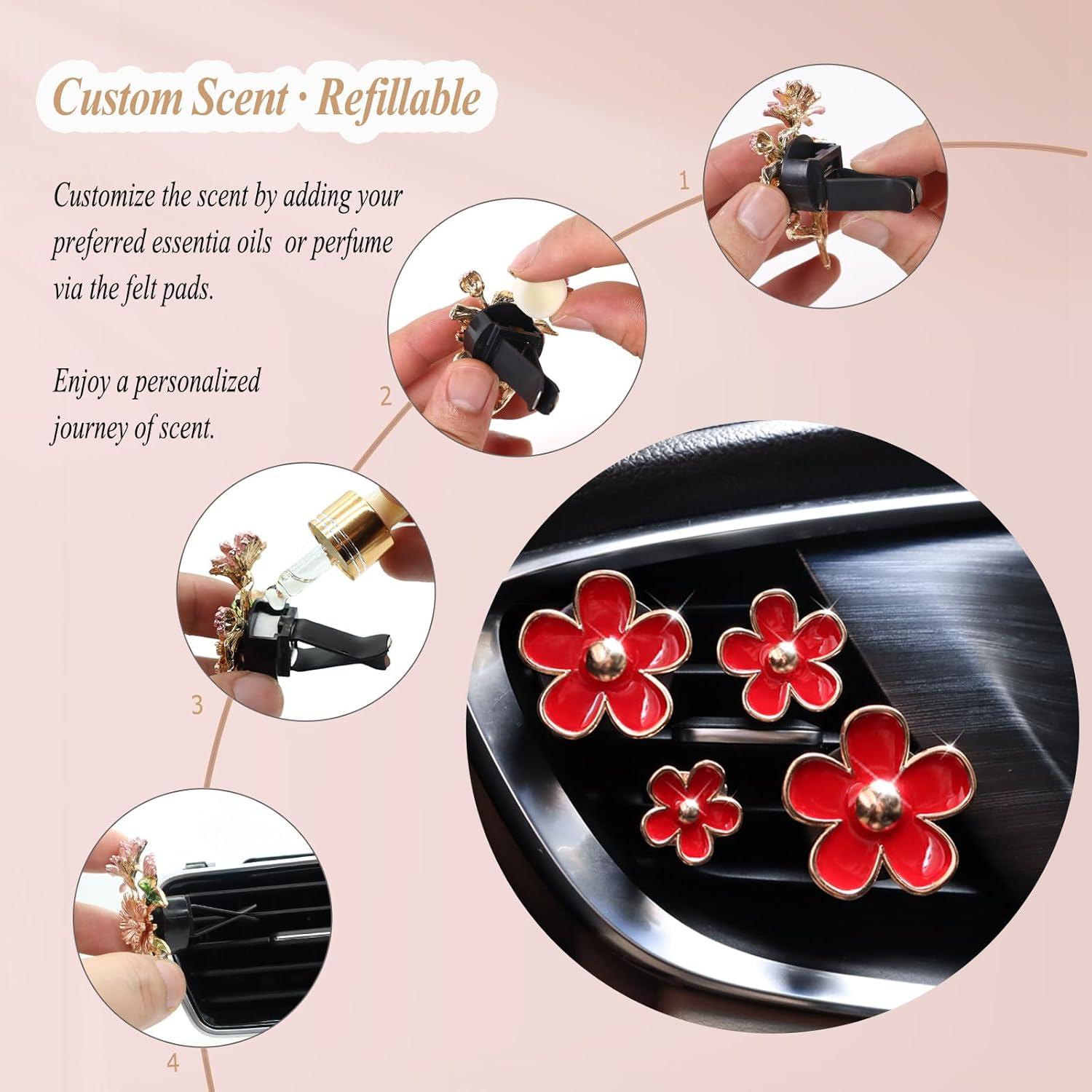 Clips de Ventilación de Flores ORIESSE Rojo Ambientador Auto