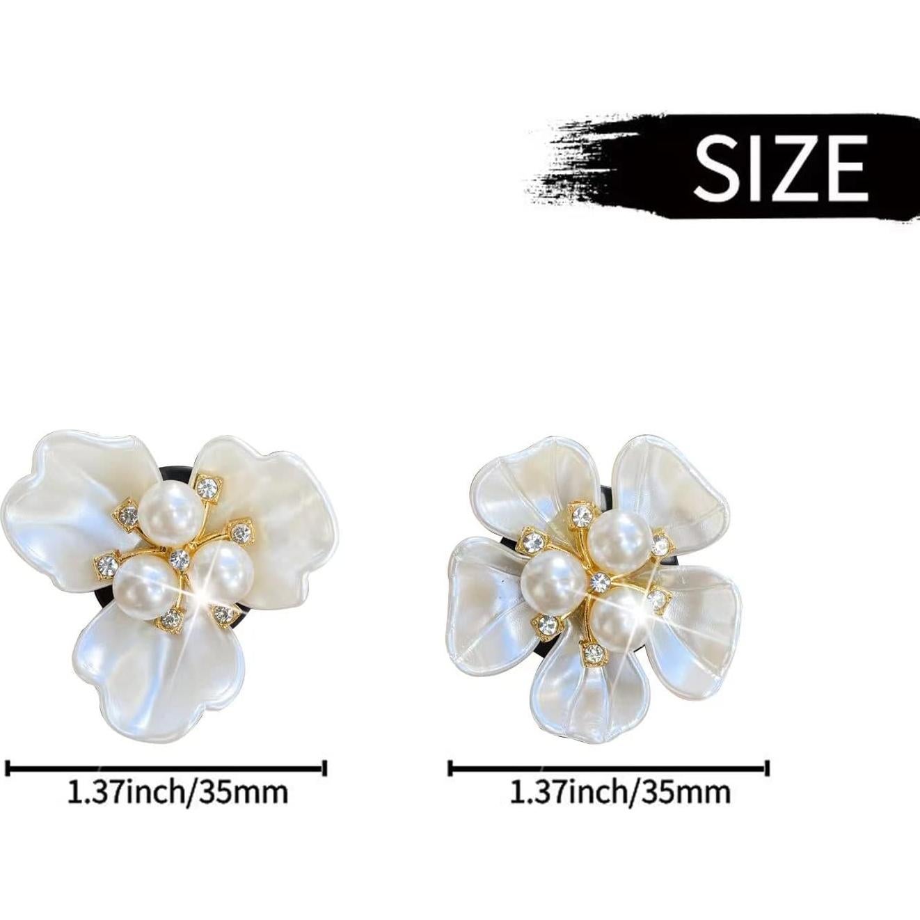 Clip de Perfume para Coche Galyacht Flor Rhinestone Blanco