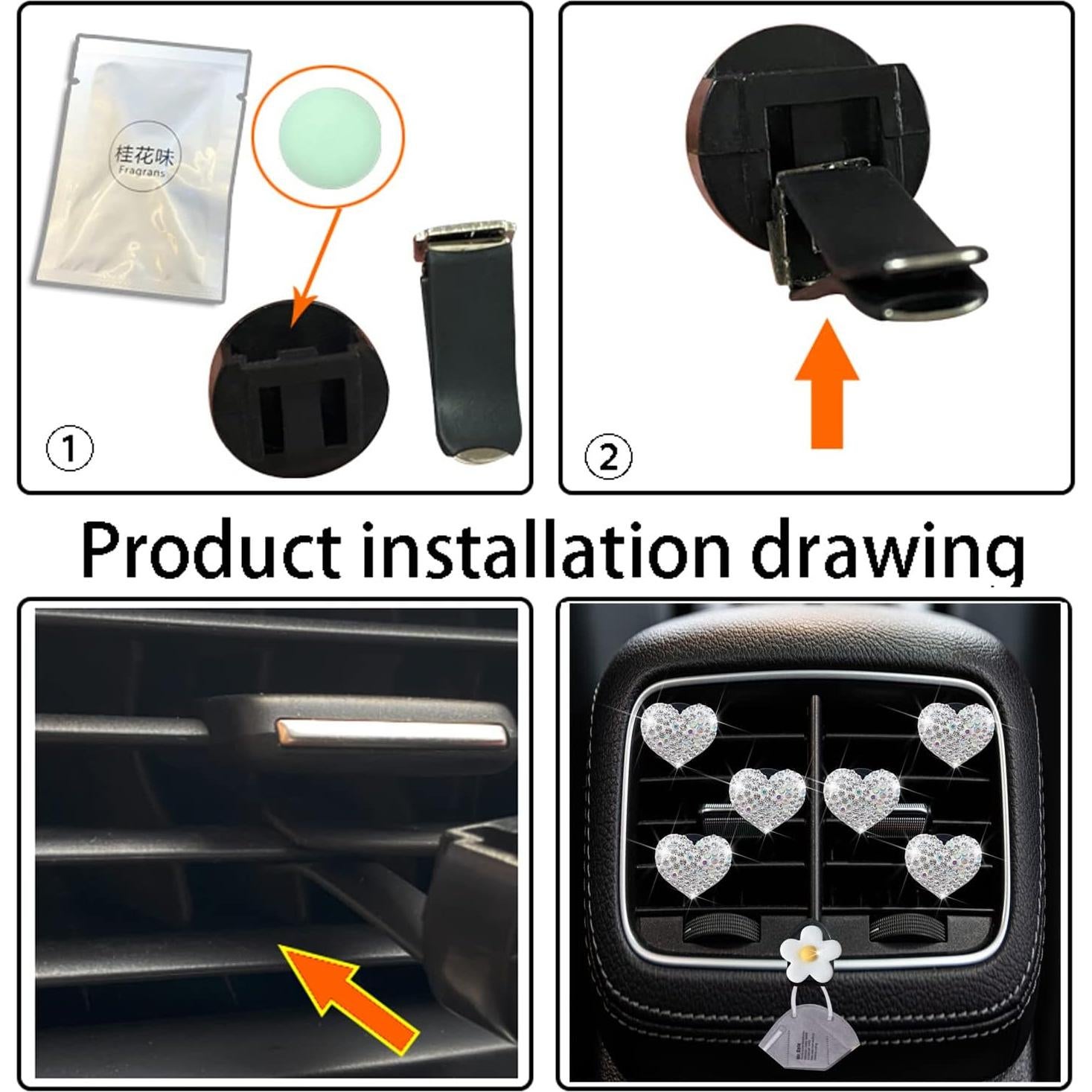 Clip de Ventilación Ambientador Brillante Xinjincang 6 Pcs