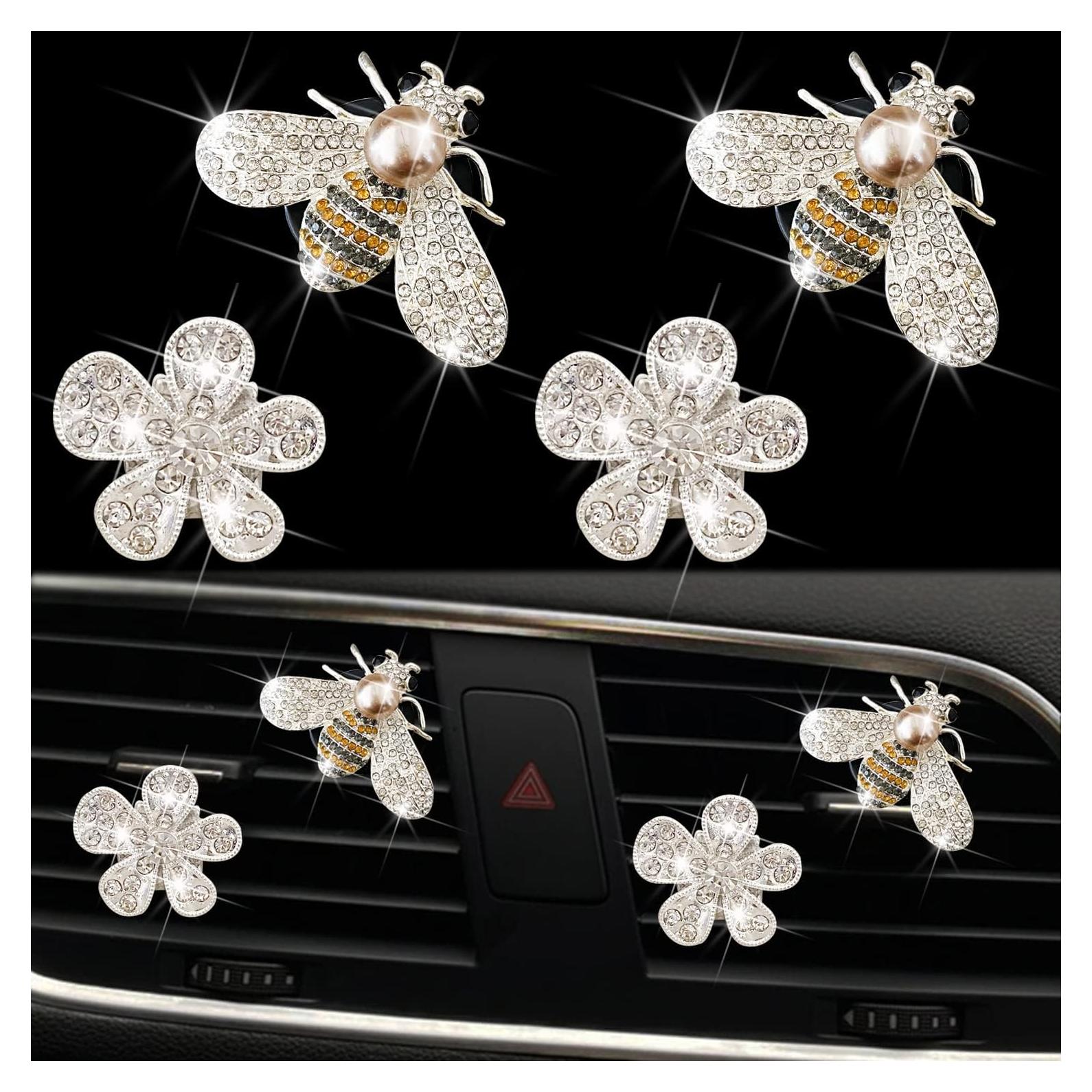 Clip de Ventilación Bling Bee con Cristales - Ambientador de Coche