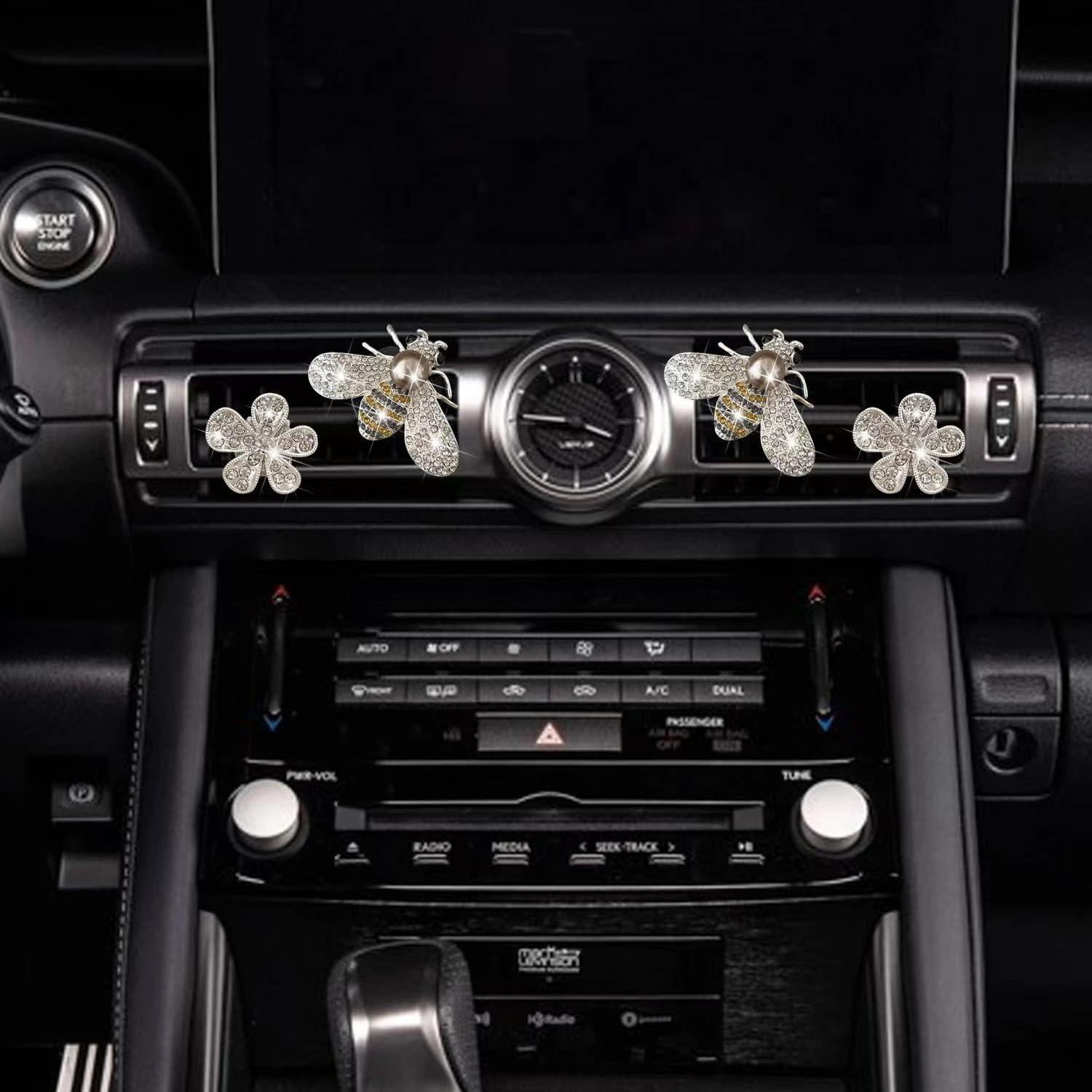 Clip de Ventilación Bling Bee con Cristales - Ambientador de Coche